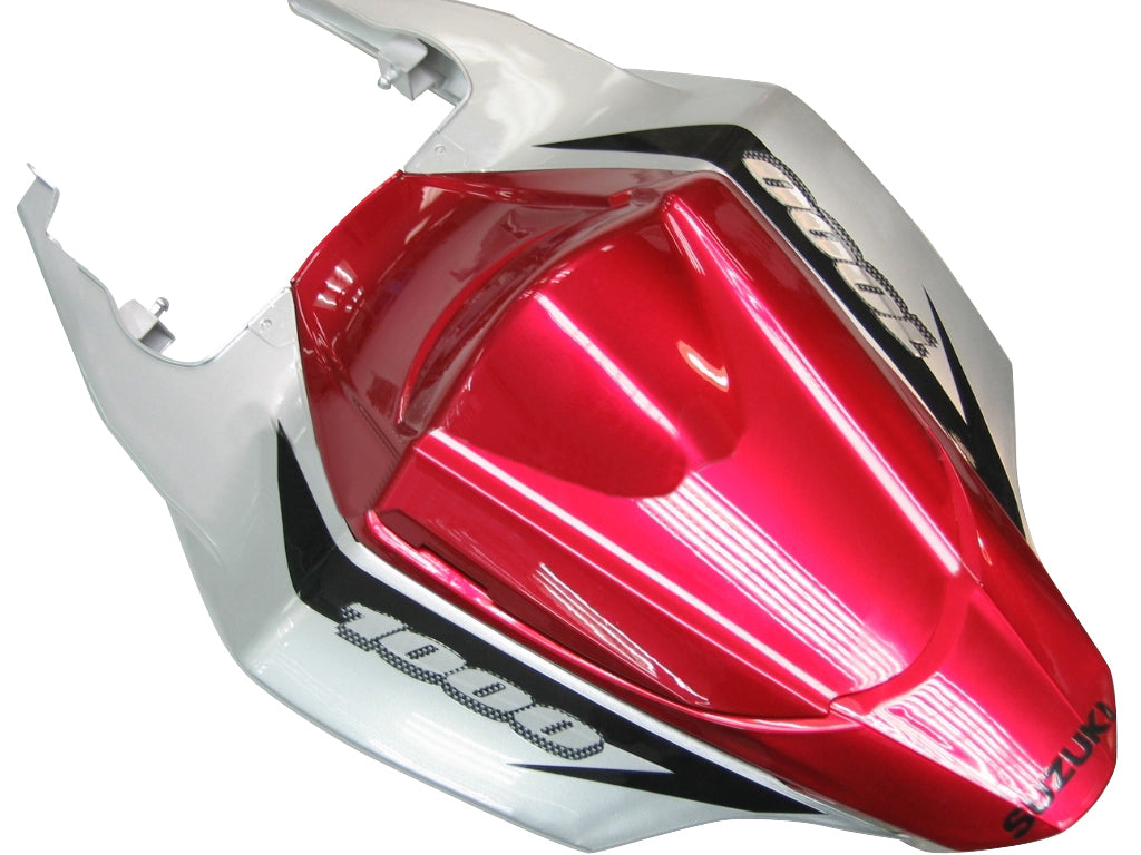 Suzuki GSXR 1000 Rouge Cerise 2007-2008 & Carénages de course noirs GSXR génériques