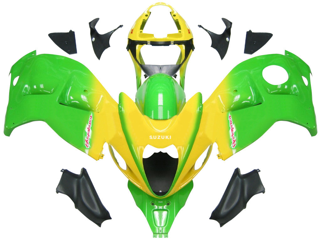 Suzuki GSX1300 Hayabusa Green, rok výroby 1999-2007 & Žlté pretekárske kapotáže Hayabusa Racing, generické