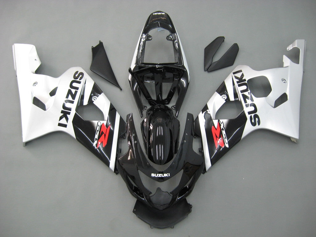 2004-2005 Suzuki GSXR 600 750 Black Silver GSXR Racing Fairings Generic