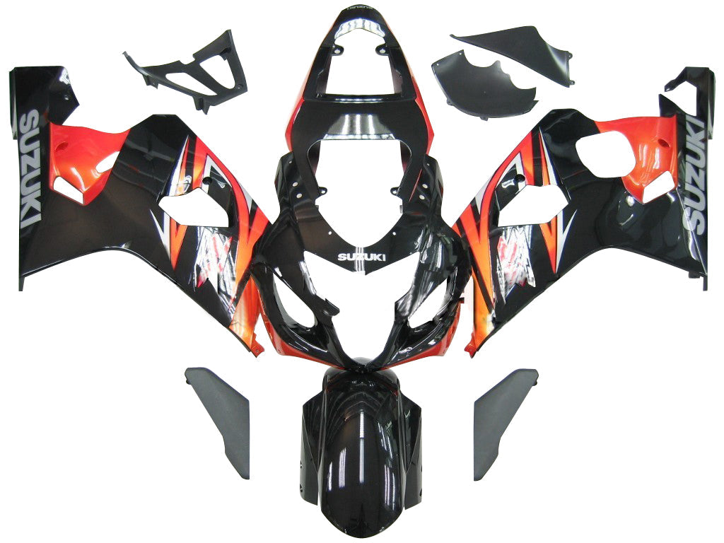 2004-2005 Suzuki GSXR 600 750 Black Orange GSXR Racing Fairings Generic