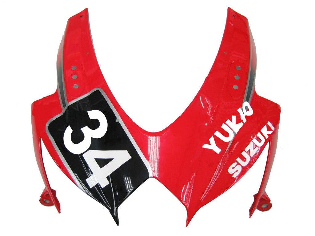 2008-2010 Suzuki GSXR 600 750 Rood Zwart No.34 Suzuki Racing Stroomlijnkappen Generiek