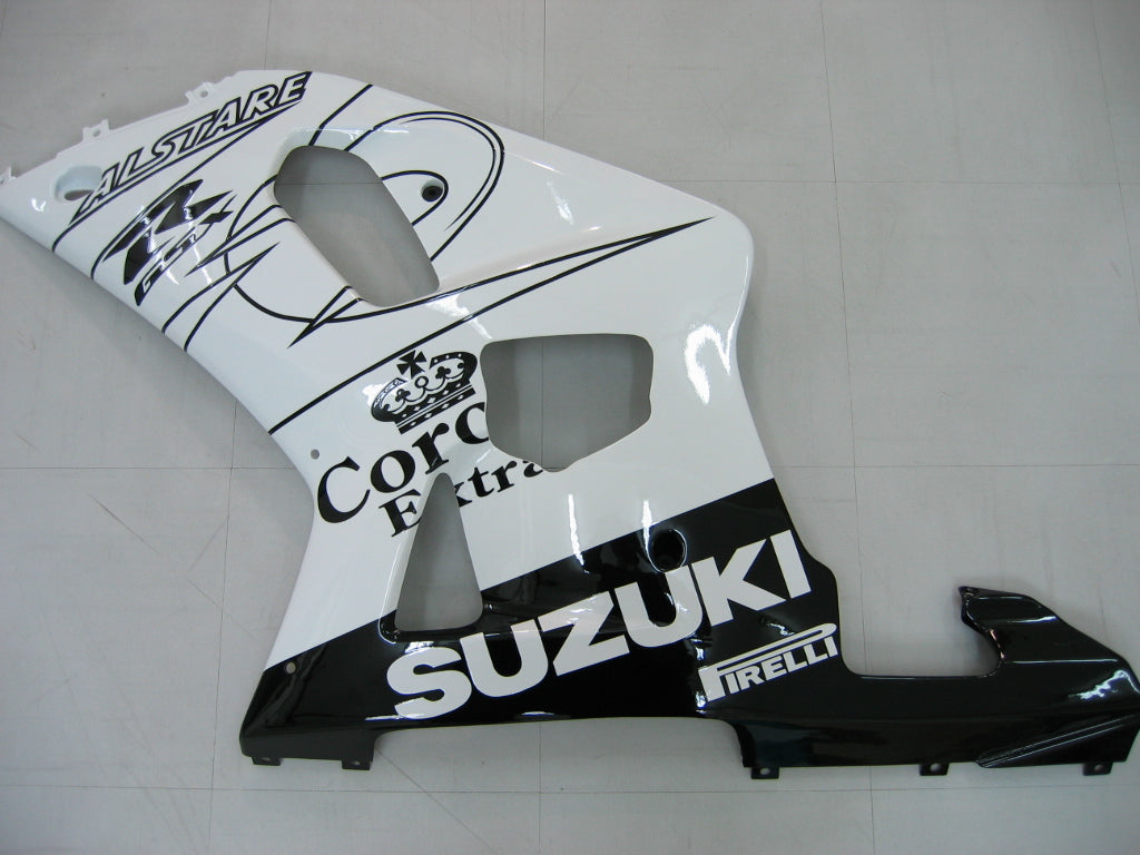2001-2003 Suzuki GSXR 750 Fairings White Black Alstare Corona Racing Generic