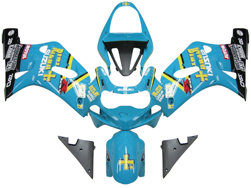 2001-2003 Suzuki GSXR 750 stroomlijnkappen Blauw Zwart Rizla Racing Generiek