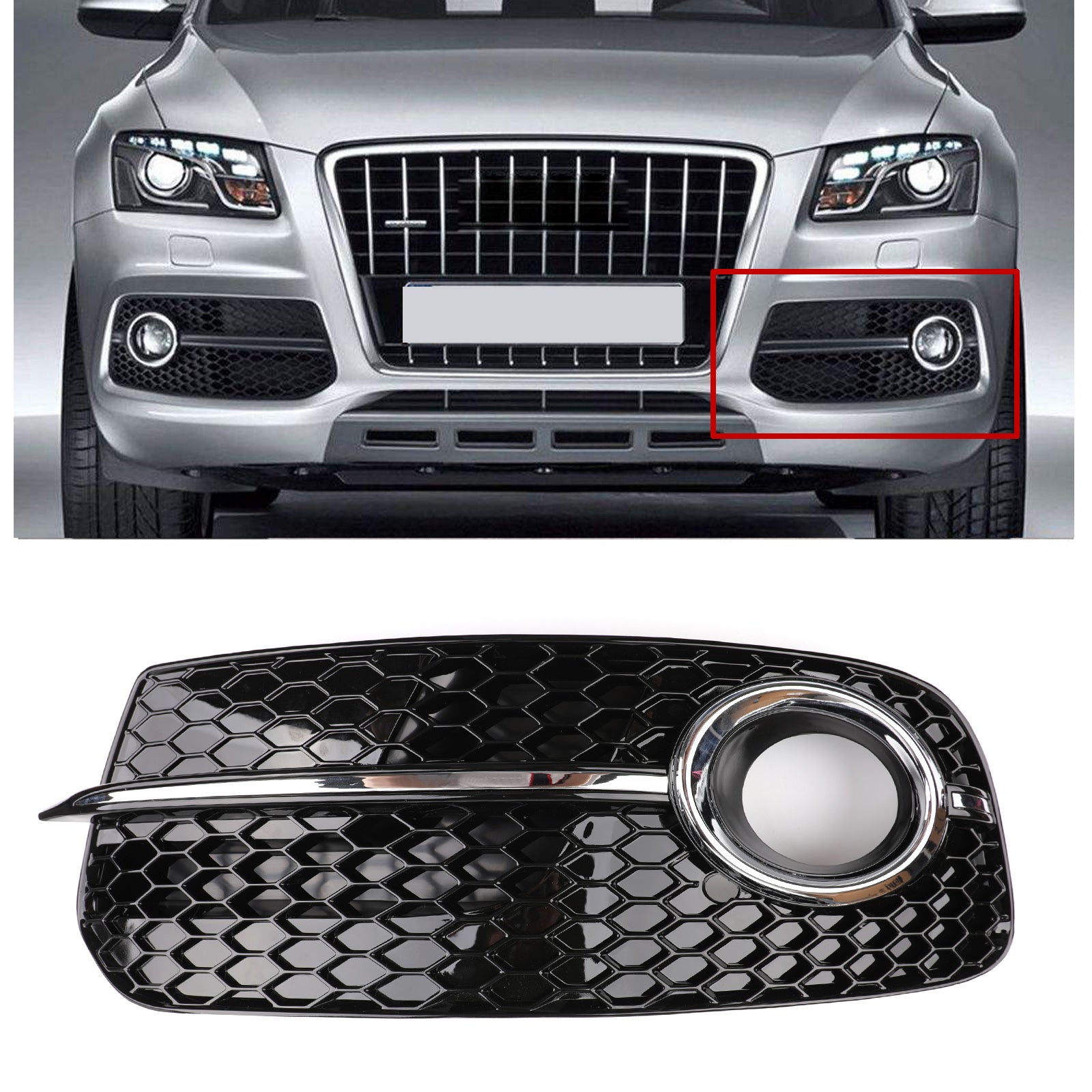 Audi Q5 2013-2016 Mistlamprooster voorbumper 1 stuk links/rechts past niet op SQ5 & SLINE