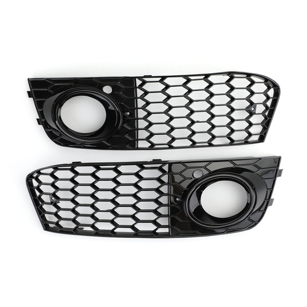 2009-2012 Audi A4 B8 RS4 Style Refitted Vehicle Only Pair Honeycomb Mesh Fog Light Open Vent Grill Intake 8KD 807 682 8KD 807 681 Generic