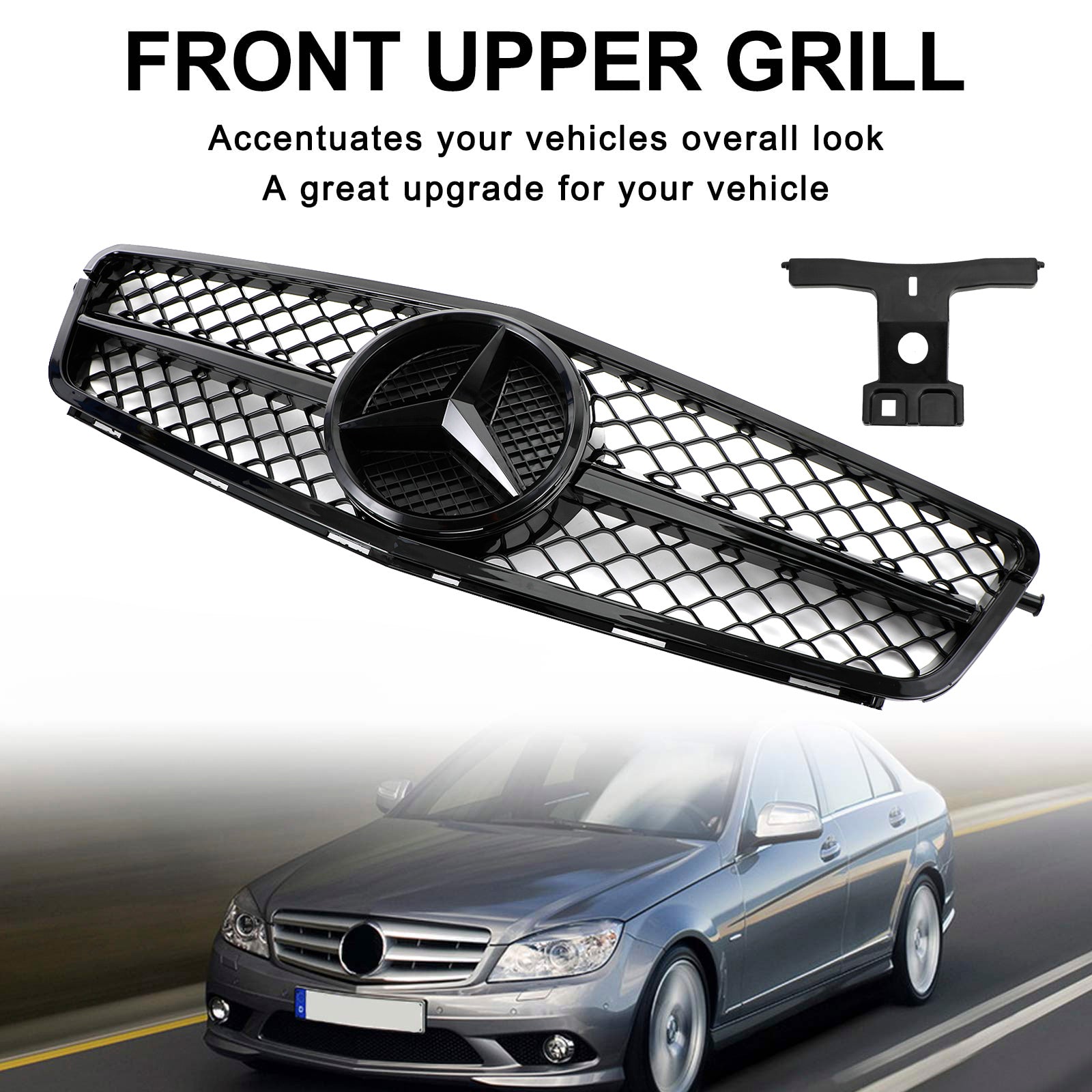 2008-2014 BENZ W204 C-Class C63 Style Gloss Black Grill Grille Generic
