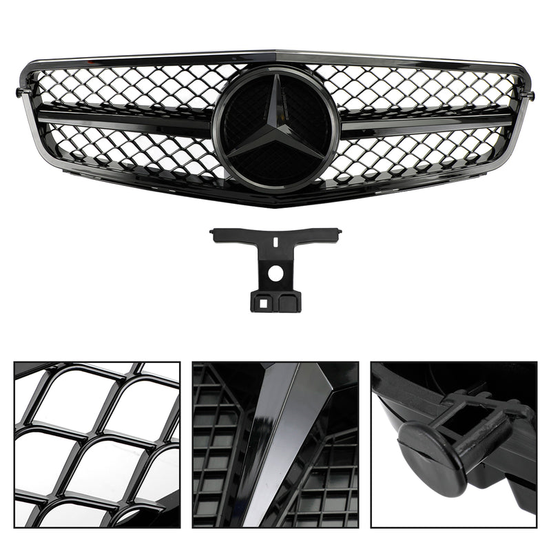 2008-2014 BENZ W204 C-Class C63 Style Gloss Black Grill Grille Generic