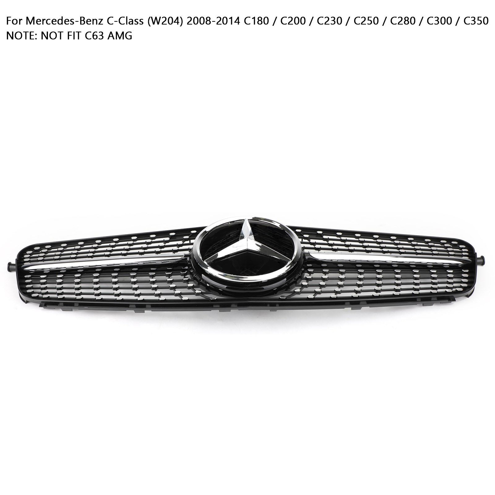 2008-2014 Benz C-klass (W204C180 C200 C250 C350 Frontgrill Grill Svart Krom Generisk