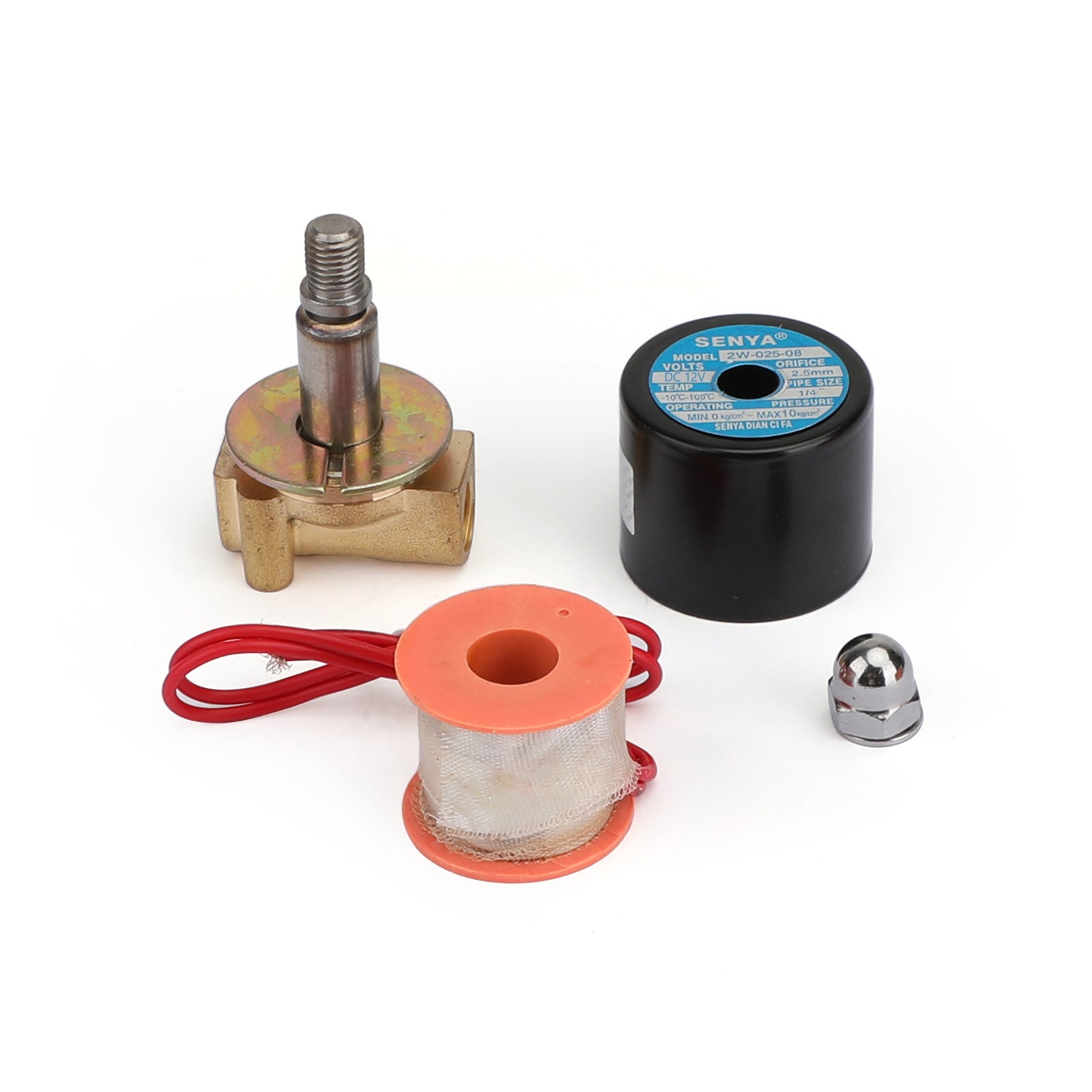 1/4" Électrovanne électrique normalement fermée en laiton DC 12 V BSP gaz eau air N/C