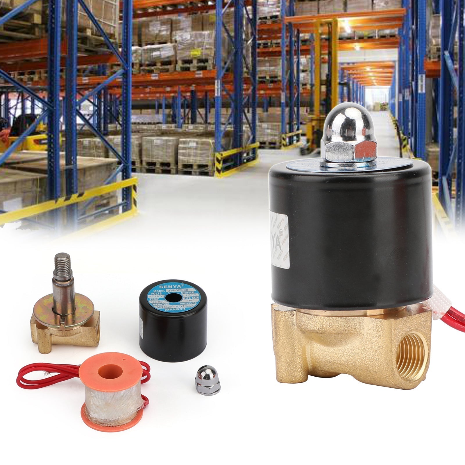 1/4" Électrovanne électrique normalement fermée en laiton AC 220 V BSP gaz eau air N/C