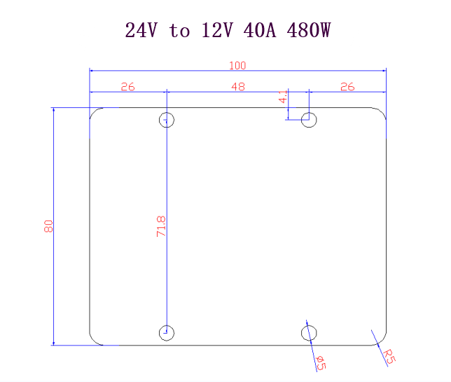 WaterProof 24V to 12V 40A 480W Step Down DC/DC Power Converter Regulator