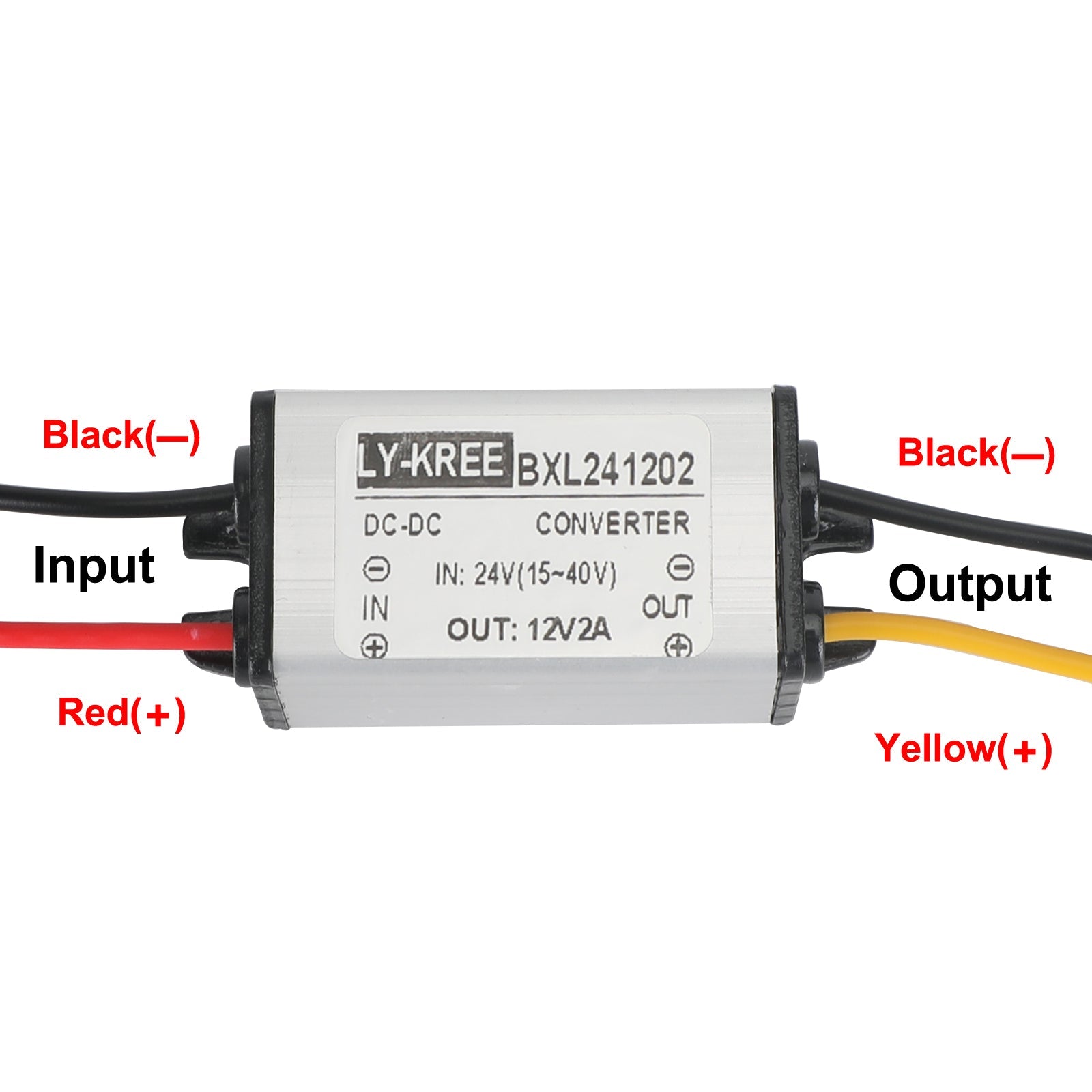 Convertisseur Buck DC 24V à 12V, module d'alimentation étanche 1/2/3/5A
