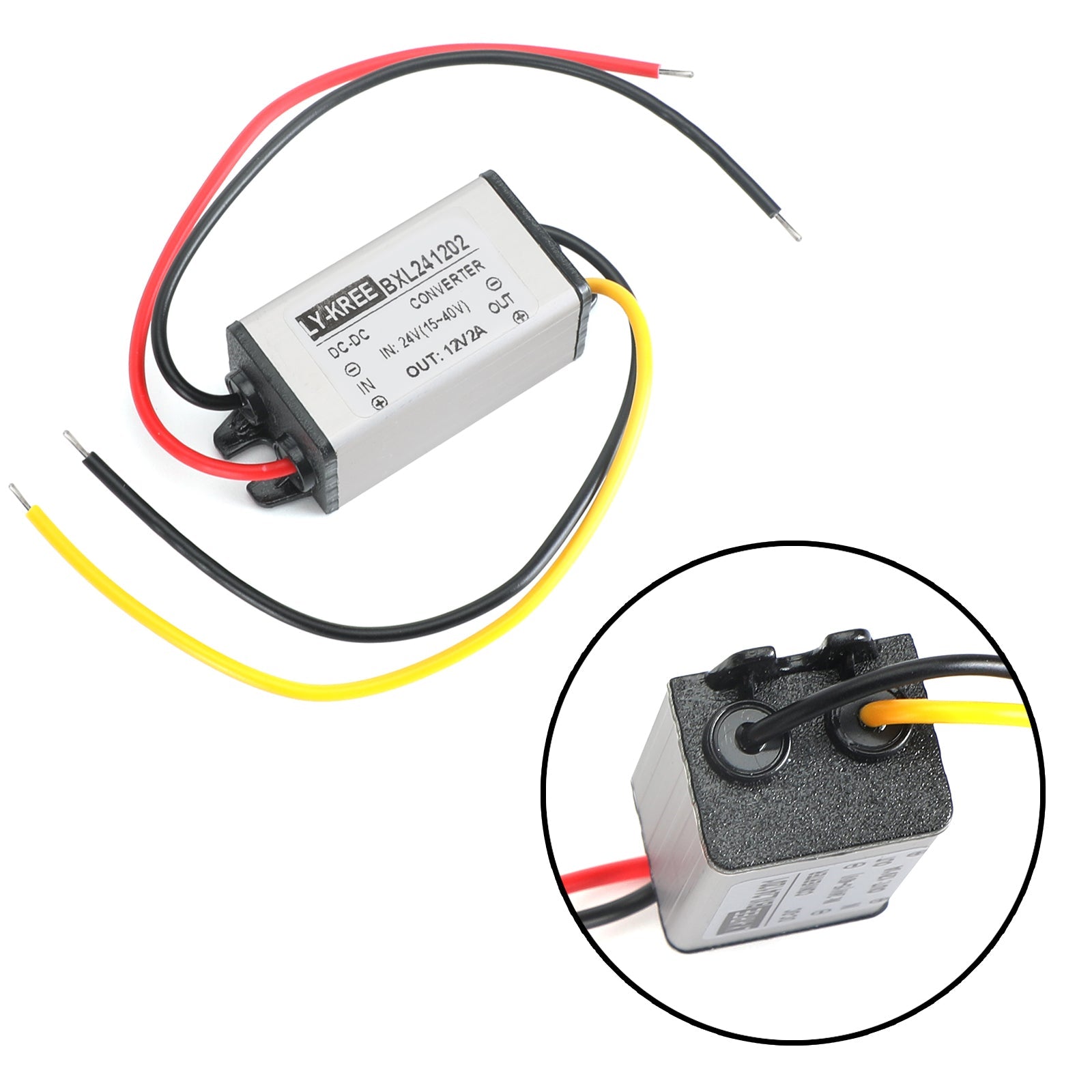 Convertisseur Buck DC 24V à 12V, module d'alimentation étanche 1/2/3/5A