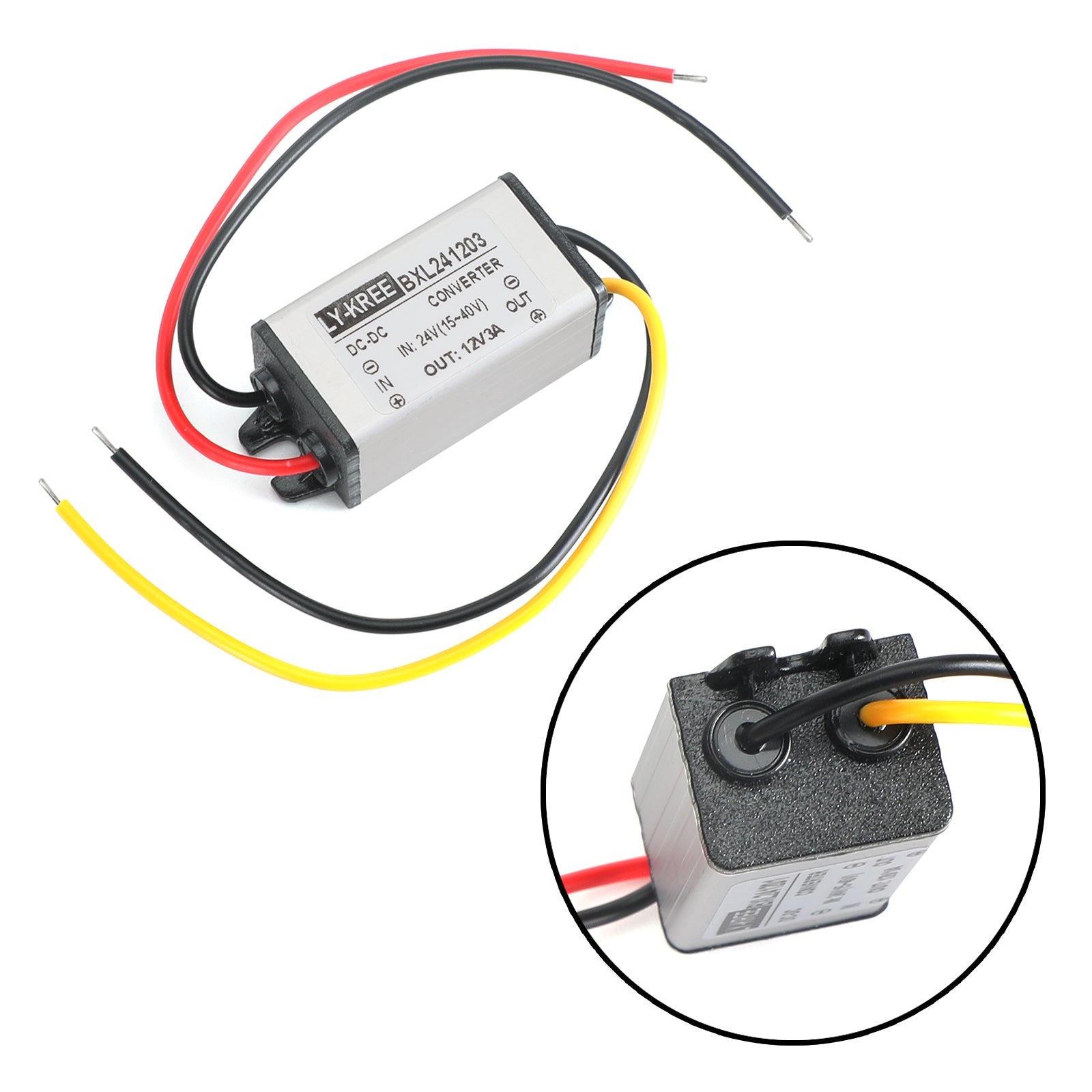 Convertisseur Buck DC 24V à 12V, module d'alimentation étanche 1/2/3/5A