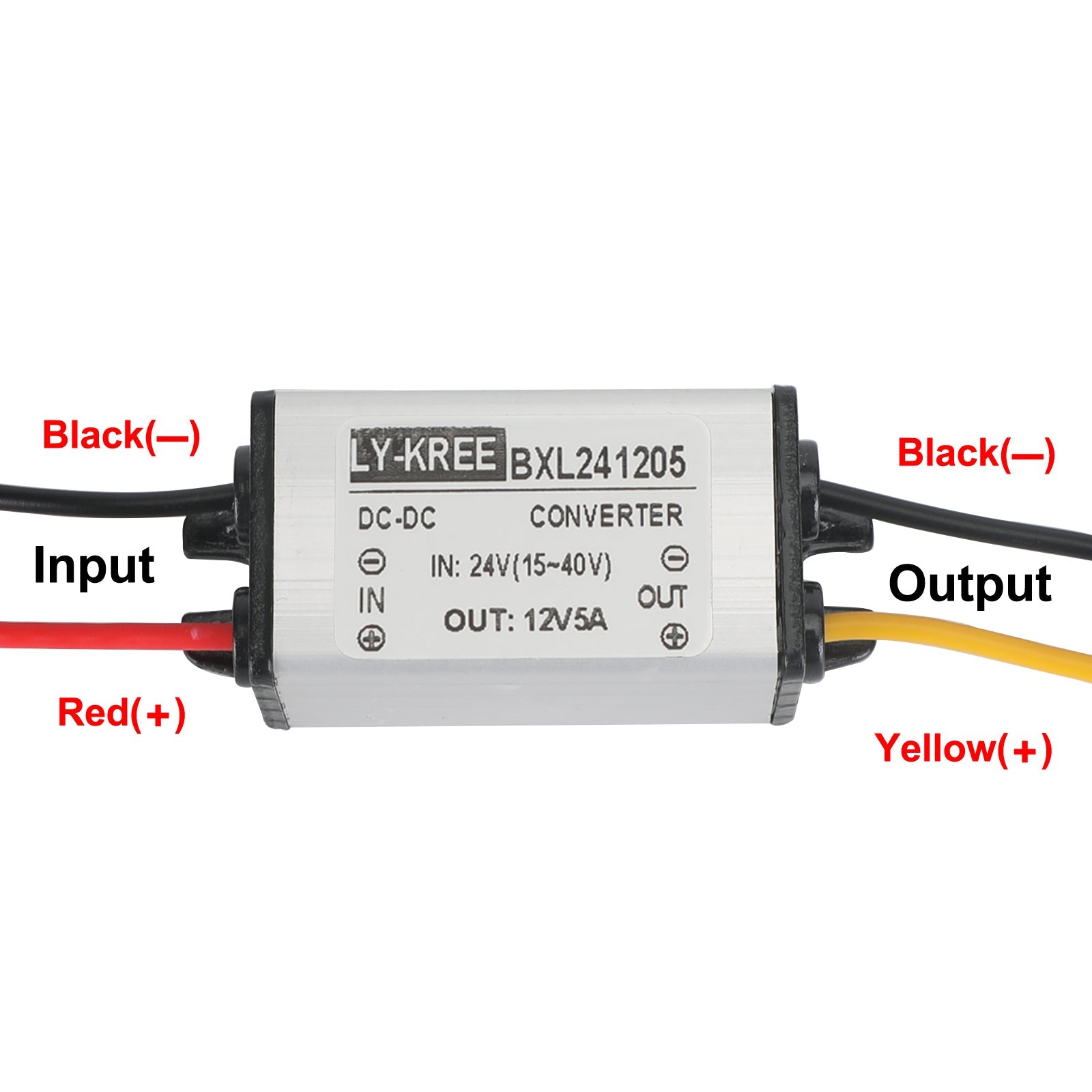 Convertisseur Buck DC 24V à 12V, module d'alimentation étanche 1/2/3/5A