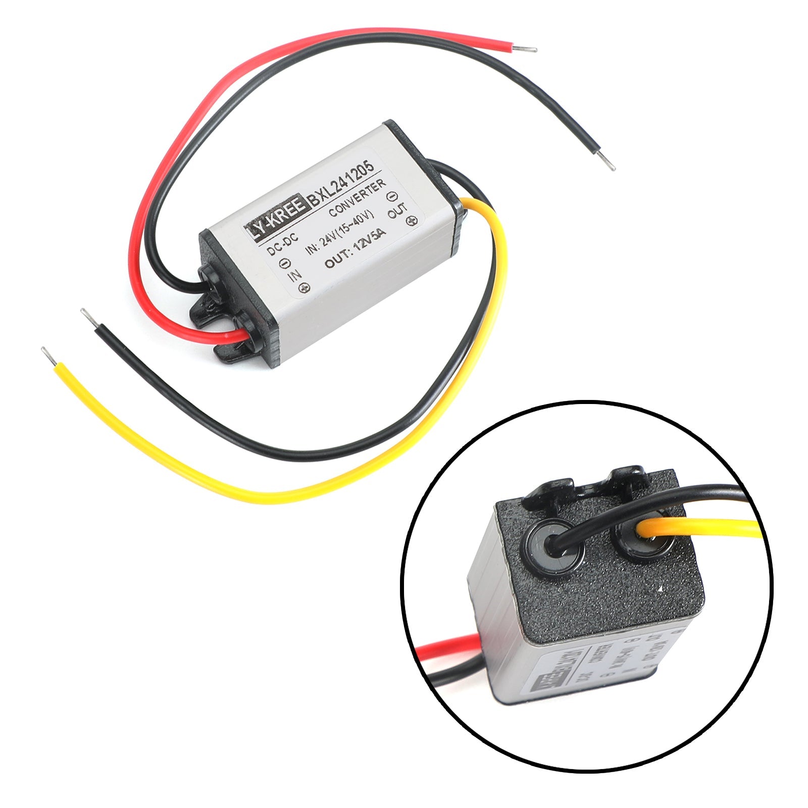 Convertisseur Buck DC 24V à 12V, module d'alimentation étanche 1/2/3/5A