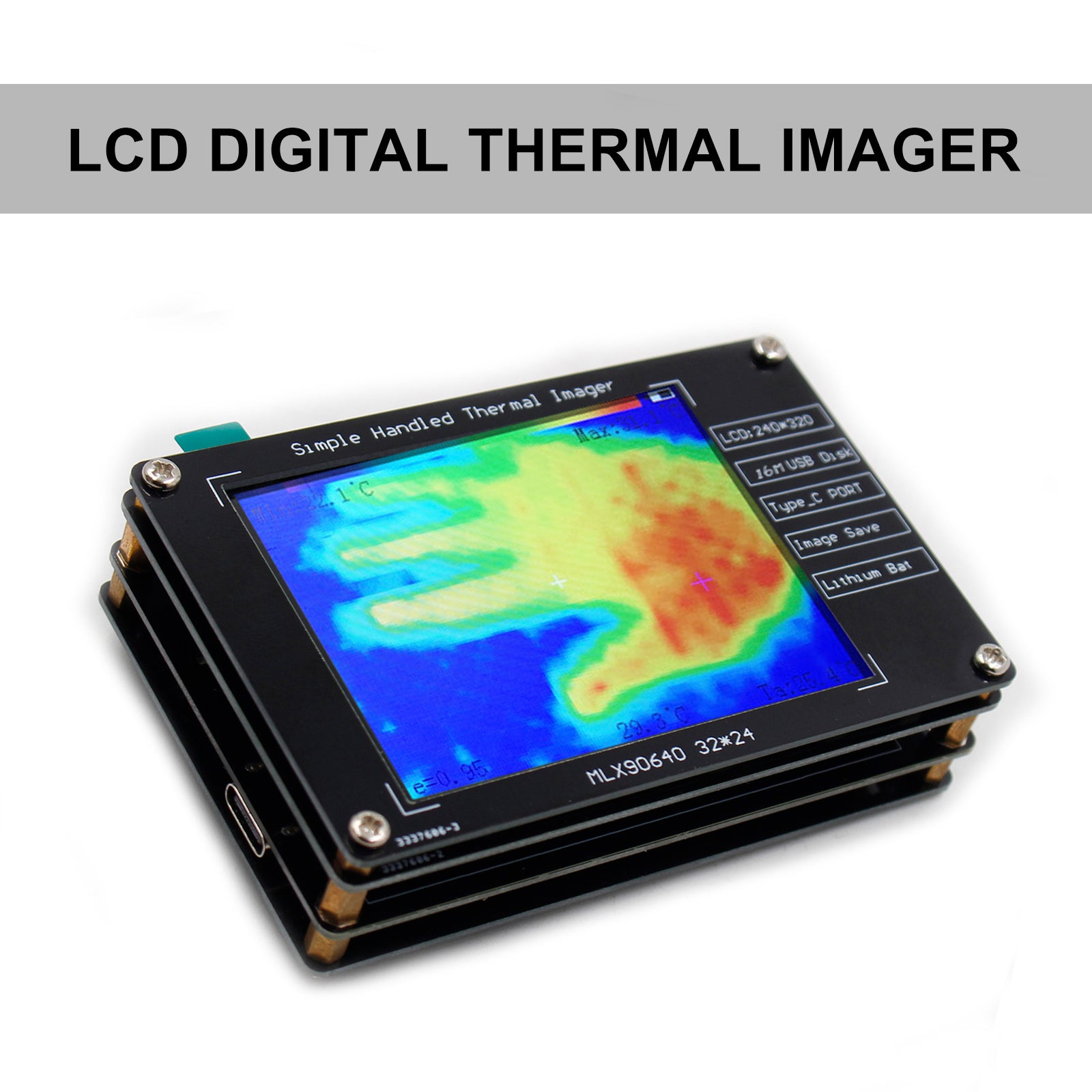 MLX90640 2.8" Cámara termográfica para reparaciones electrónicas