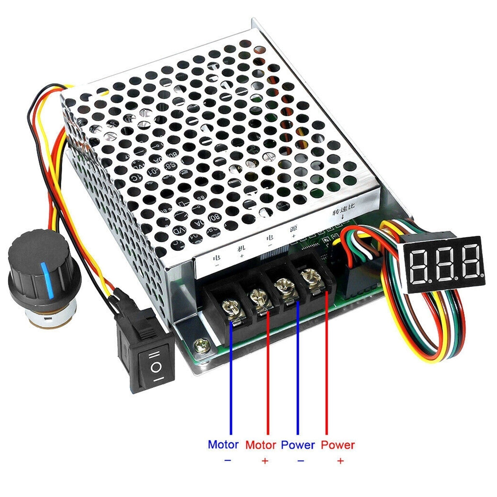 DC 10-55V Max 60A PWM Motor Speed Controller CW CCW Reversible 12V 24V 36V