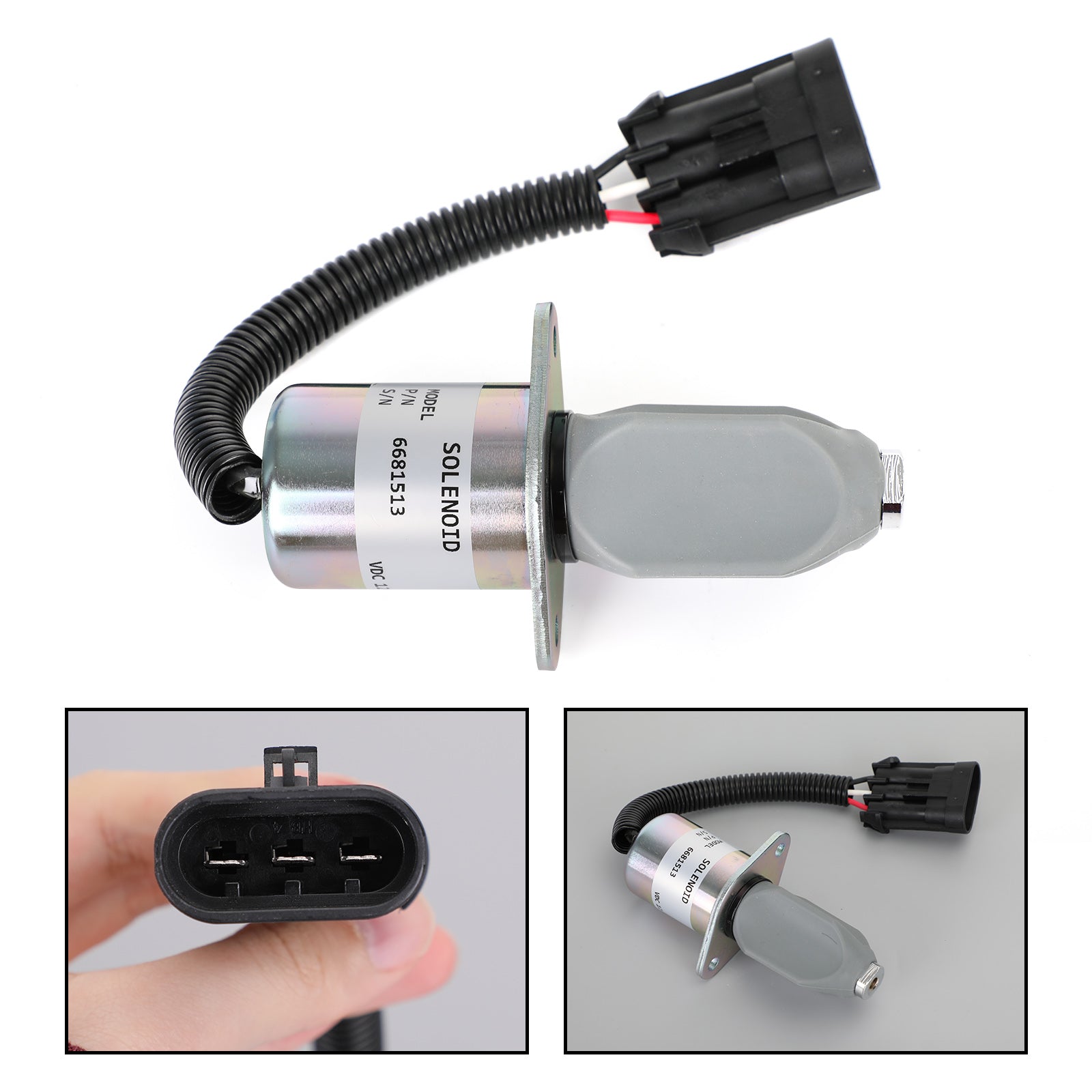 För Bobcat Excavator 325 328 331 334 Bränsle Stäng av magnetventil 6681513 12V