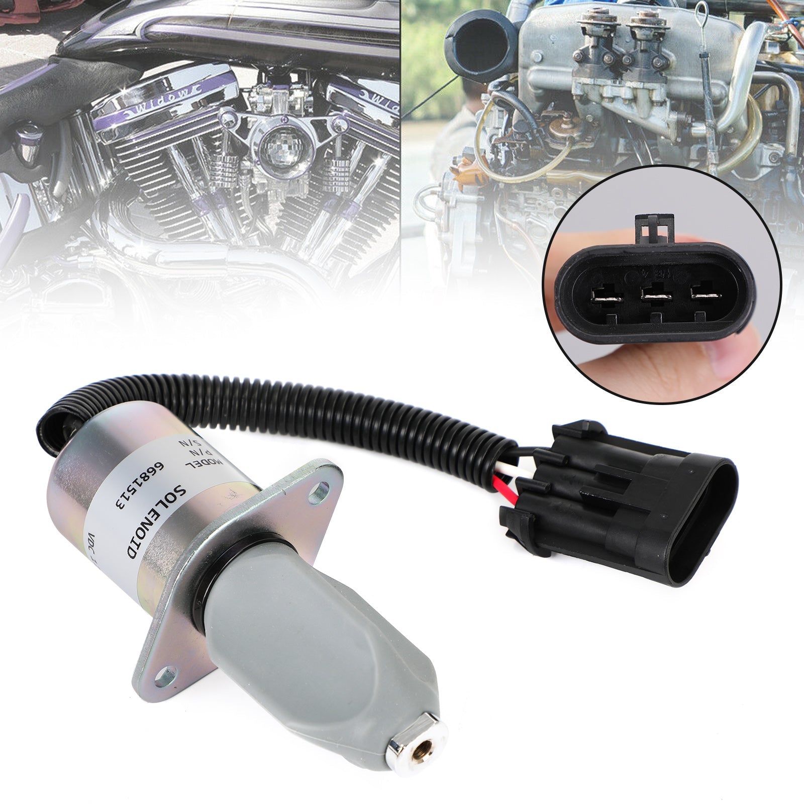 För Bobcat Excavator 325 328 331 334 Bränsle Stäng av magnetventil 6681513 12V