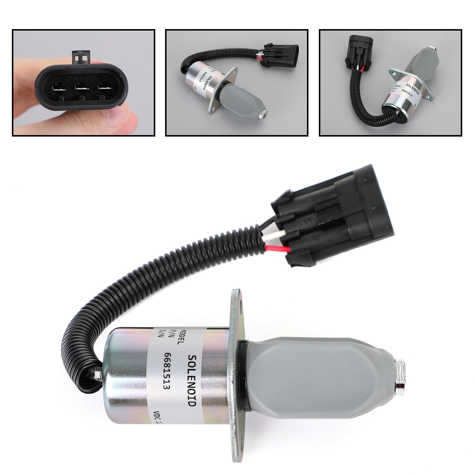 För Bobcat Excavator 325 328 331 334 Bränsle Stäng av magnetventil 6681513 12V