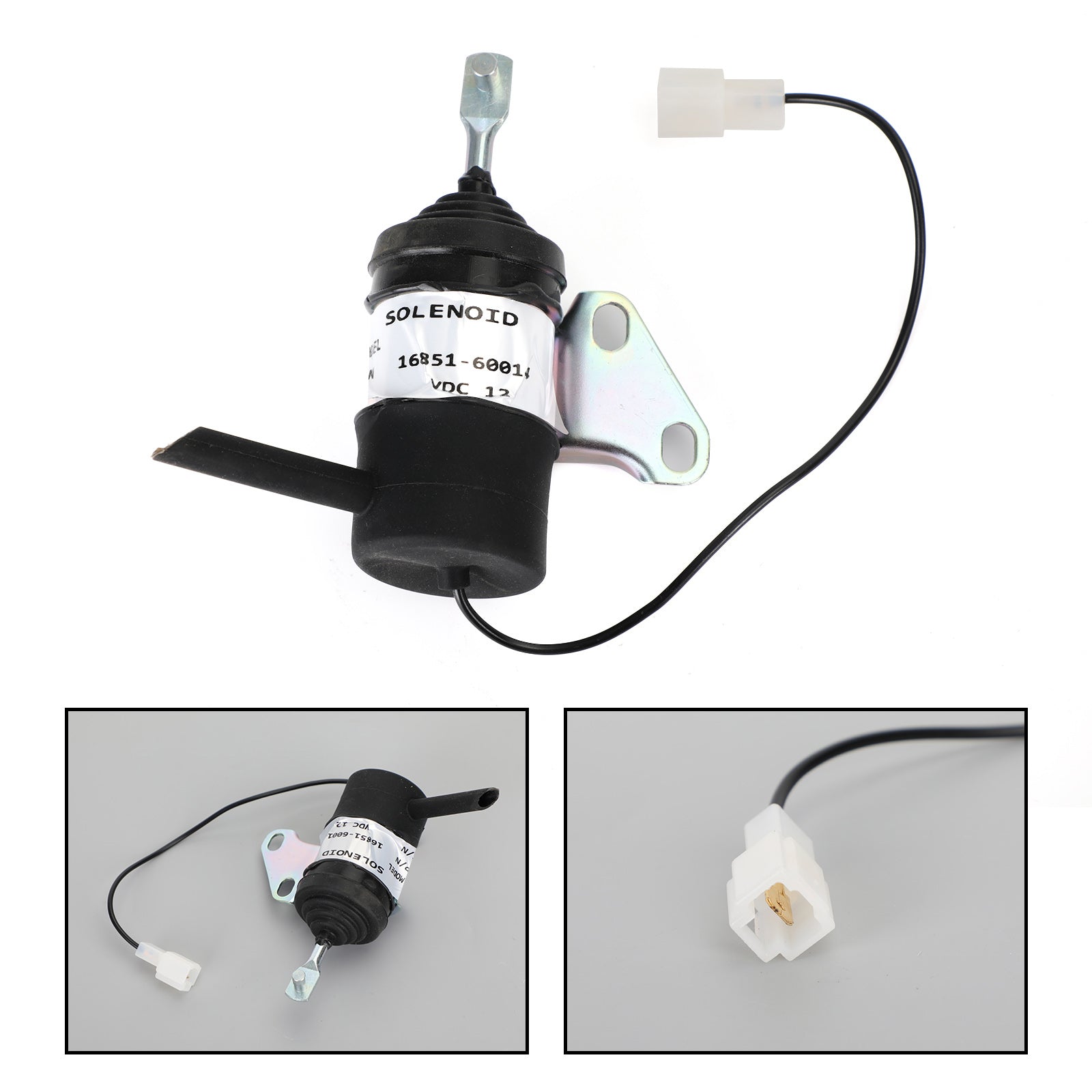 12V Fuel Stäng av solenoid för Kubota BX2230D RTV900R RTV900T 052600-453 16851-60014