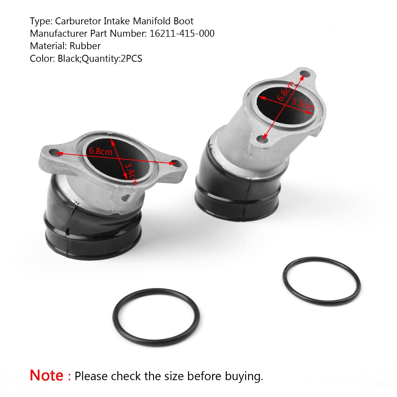 ForgasserinntaksmanifoldstĂžvler passer for Honda CX500 C D tilpasset Deluxe 1978-1982 generisk