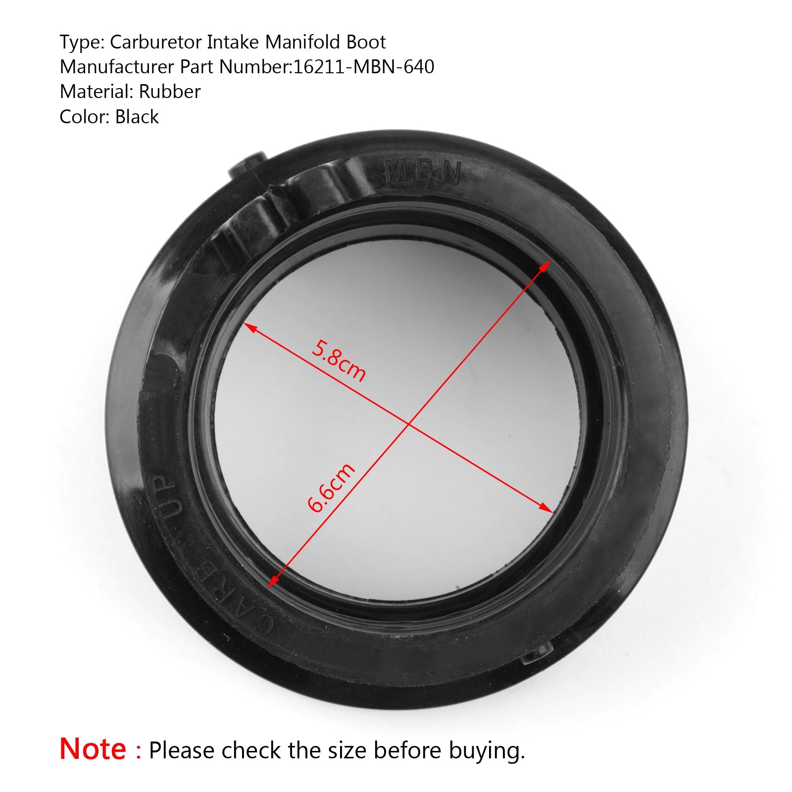 Kolhydratintagsgrenrörets passform för Honda XR650 XR 650 R 2000-2007 #16211-MBN-640 Generisk