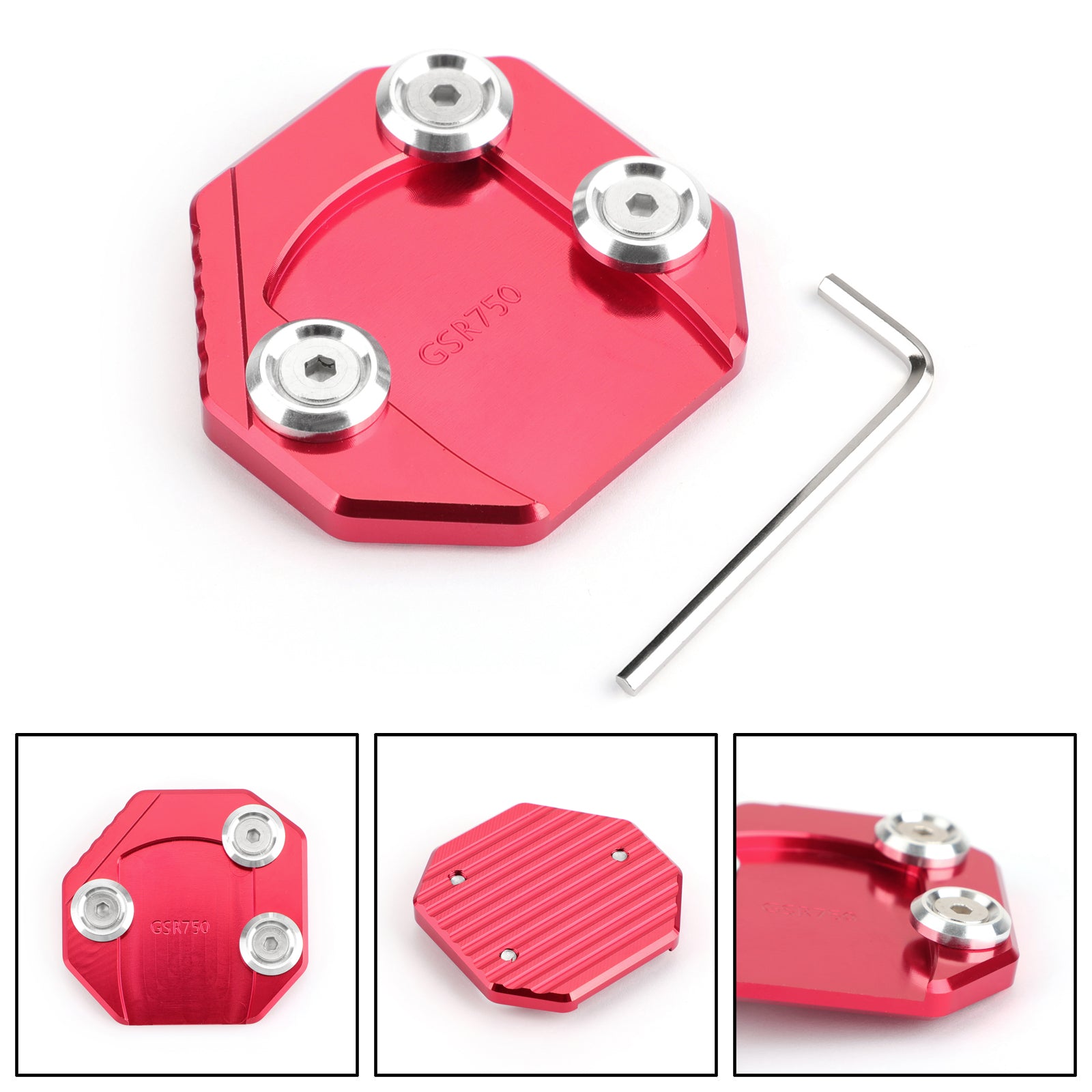 Sidokickstand Stand Extension Plate för Suzuki GSR 750 11-15 GSX-S1000/F 15-16 Generisk