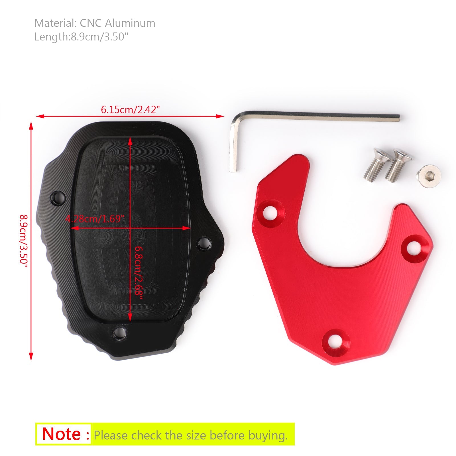 1x Kickstand Sidestand Stand Extension förstorare pad för Honda CRF250 Rally 17-19 Generic