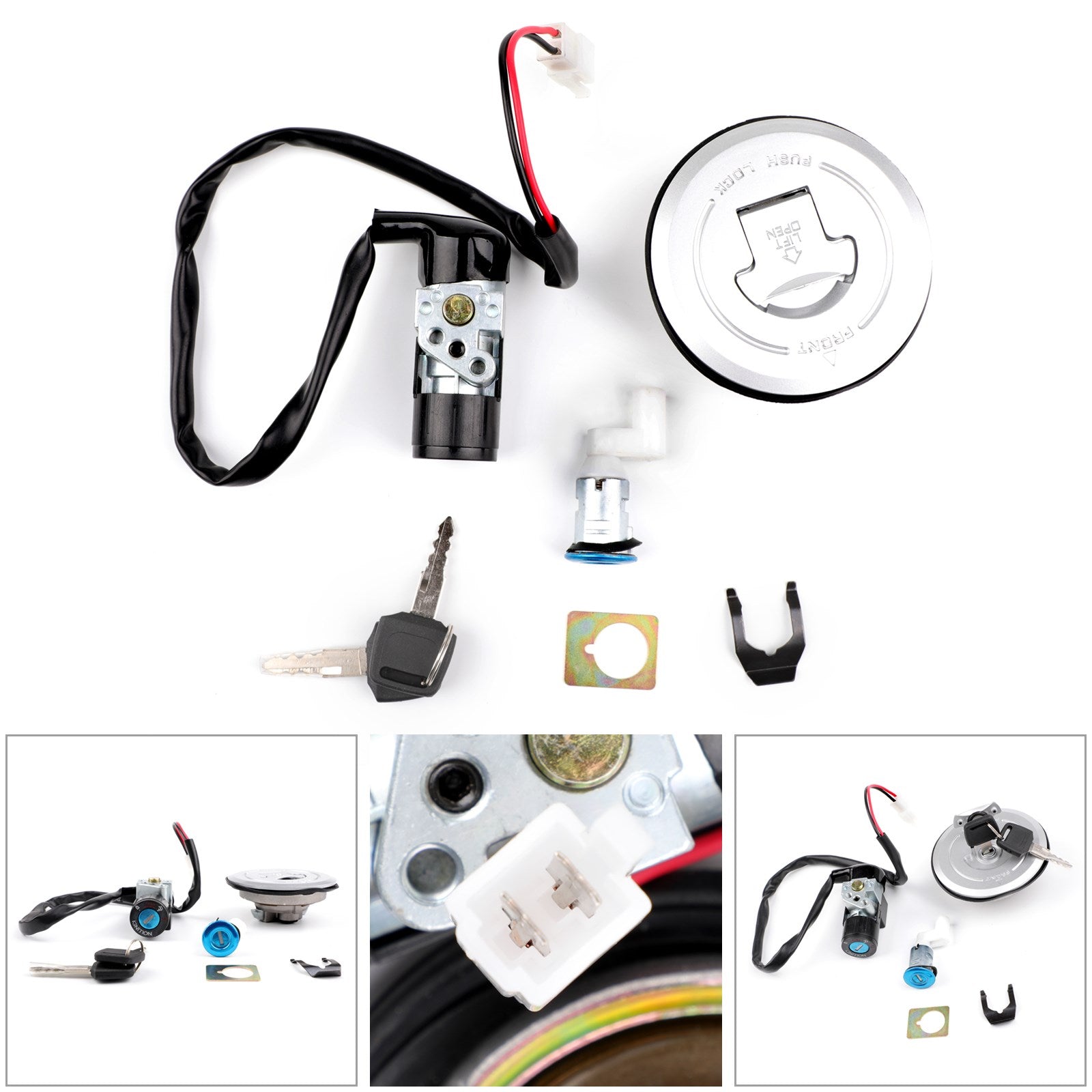 Interruptor de ignição Trepa de gás combustível Chave de trava de assento Conjunto 35010-KPP-860 Para Honda CBR125R 2004-2010