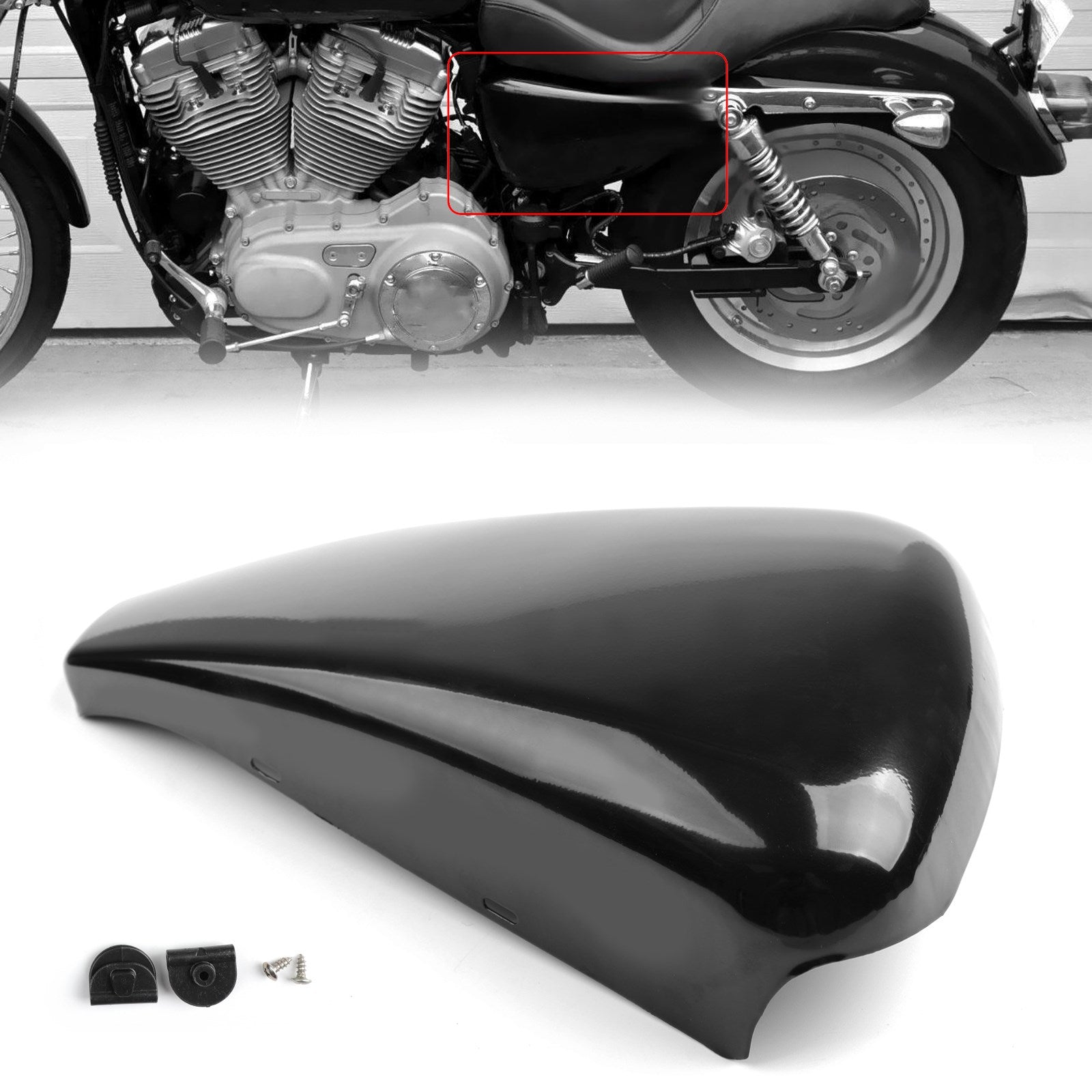 1 peça tampa da bateria do lado esquerdo para Harley Sportster XL Iron 883 1200 2014-2018 Genérico