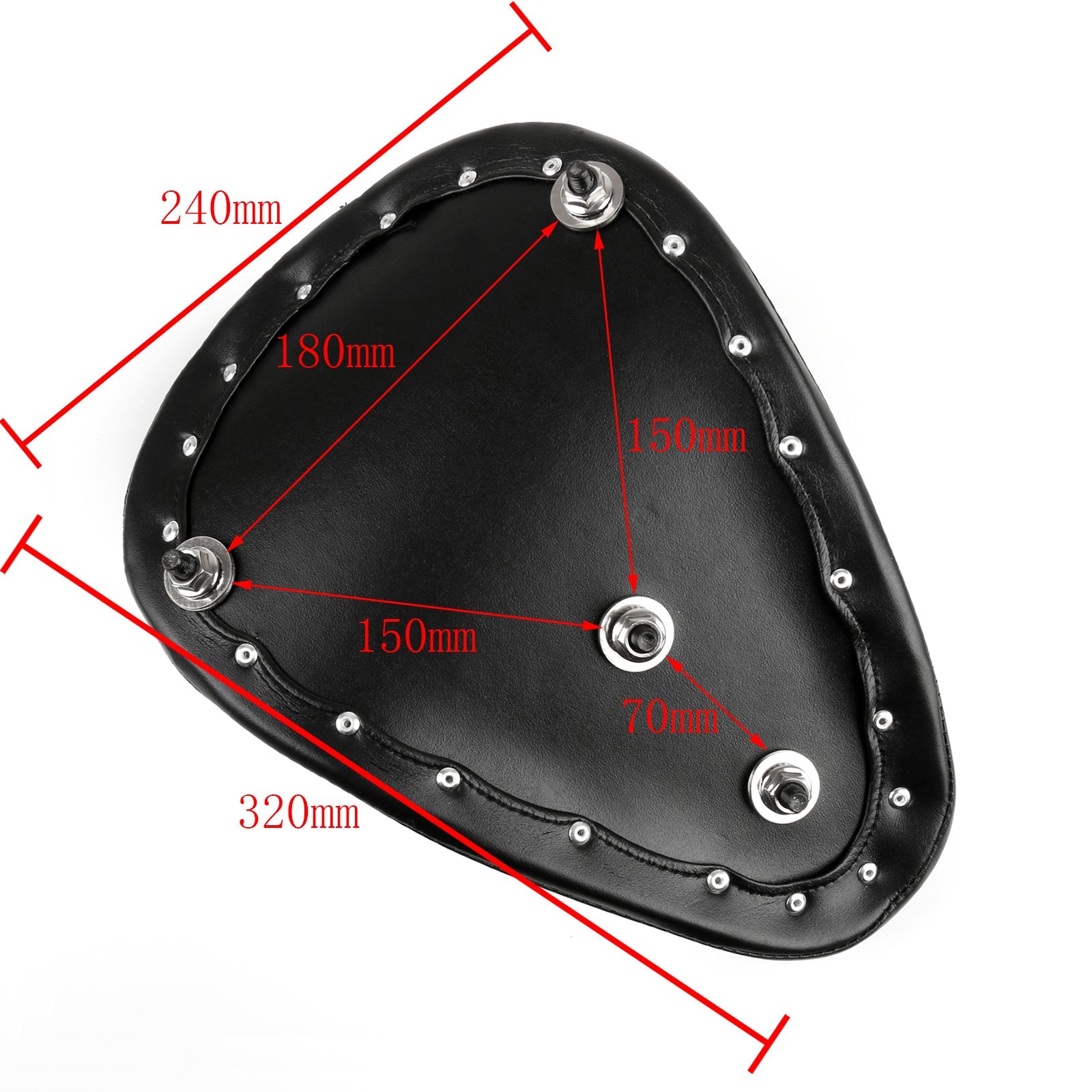 Motorsykkel Diamond Leather Solo Saddle Seat for Chopper Bobber Custom SX CB 650 Generisk