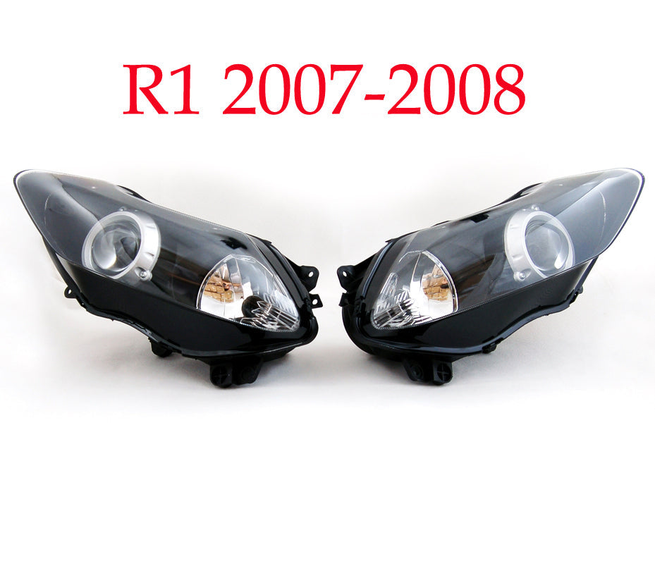 Conjunto de faros delanteros para motocicleta Yamaha R6 2008-2016, transparente, genérico