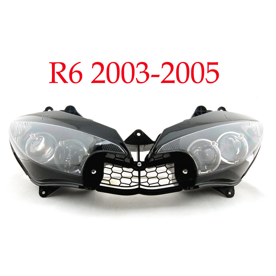 Conjunto de faros delanteros para motocicleta Yamaha R6 2008-2016, transparente, genérico