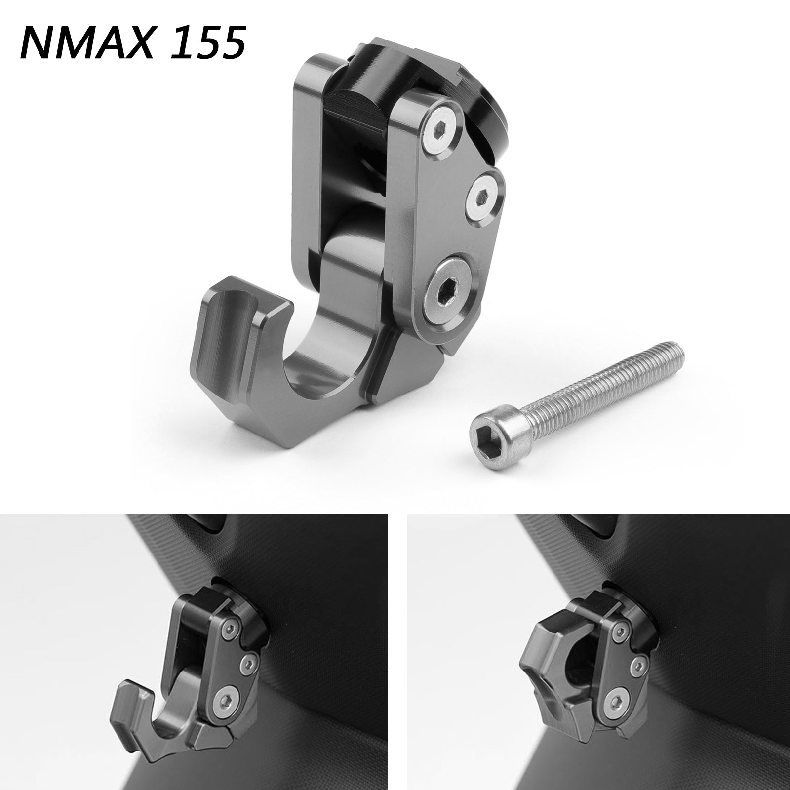 Porte-bouteille pour casque de transport, crochets en alliage d'aluminium CNC pour Yamaha NMAX 155 générique
