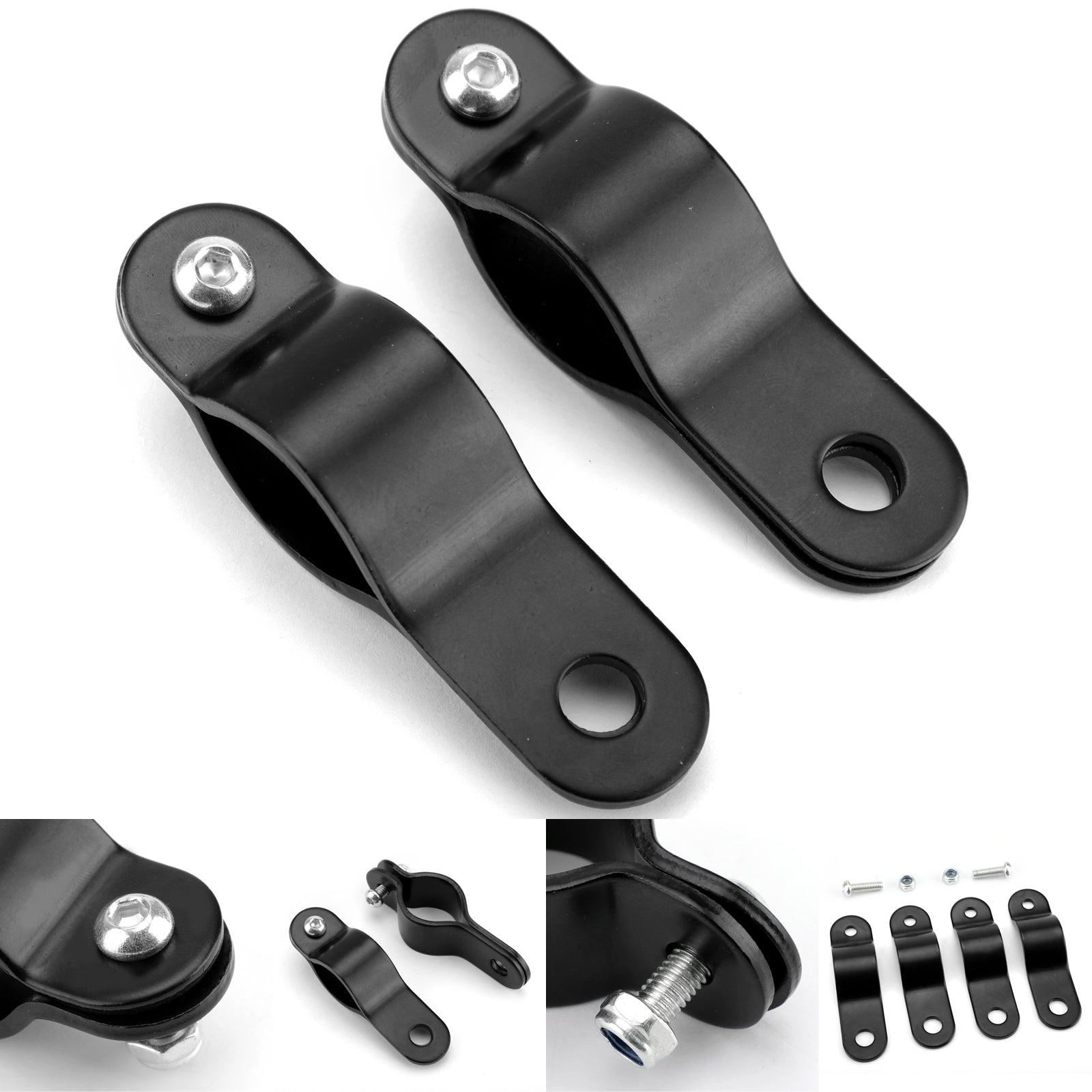 Abrazadera de soporte de montaje para luz antiniebla, barra parachoques ajustable de 30-35mm, genérica