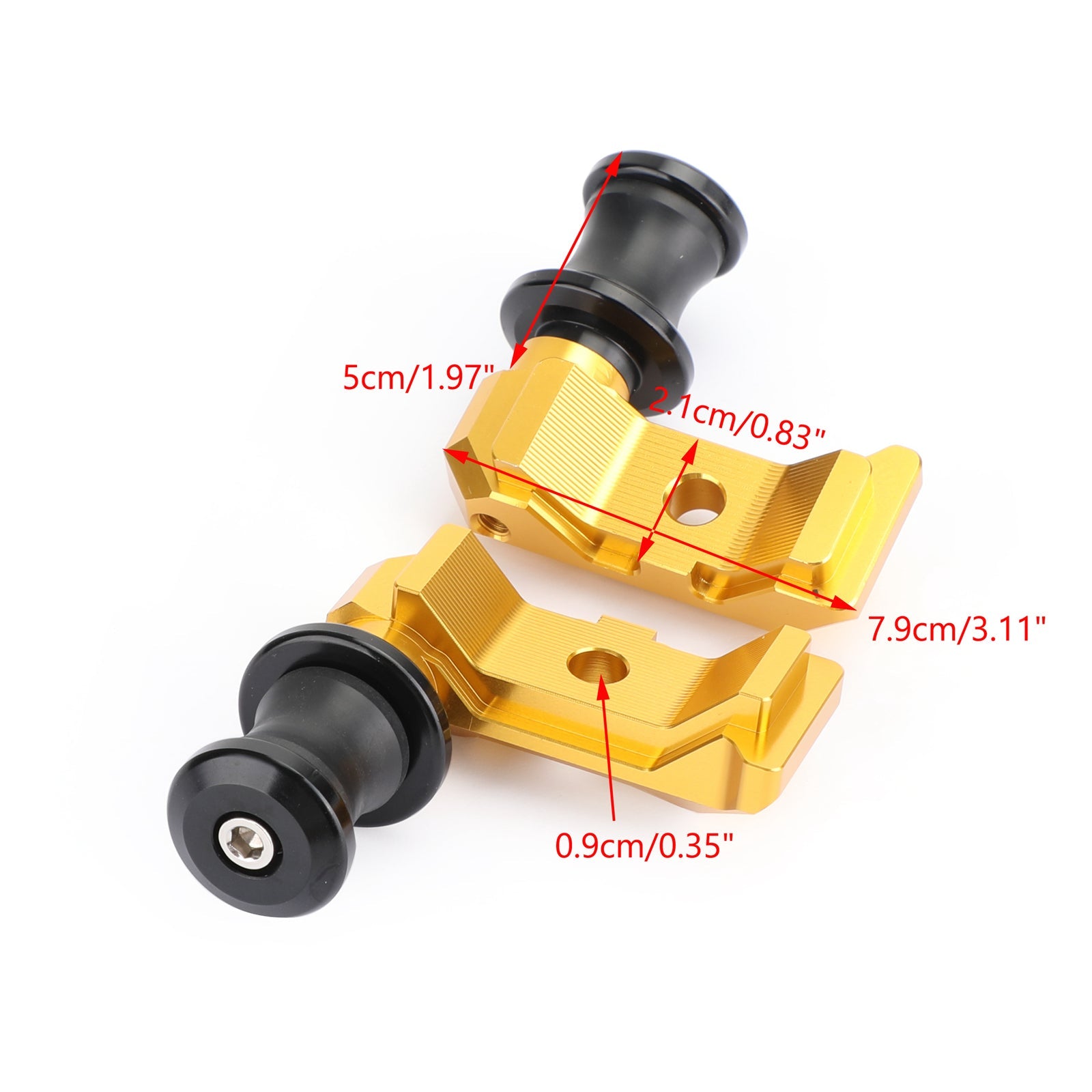 CNC-kedjan justeringsblock w/Swingarm Spools Slider för Yamaha MT-07 FZ-07 14-18 Generisk
