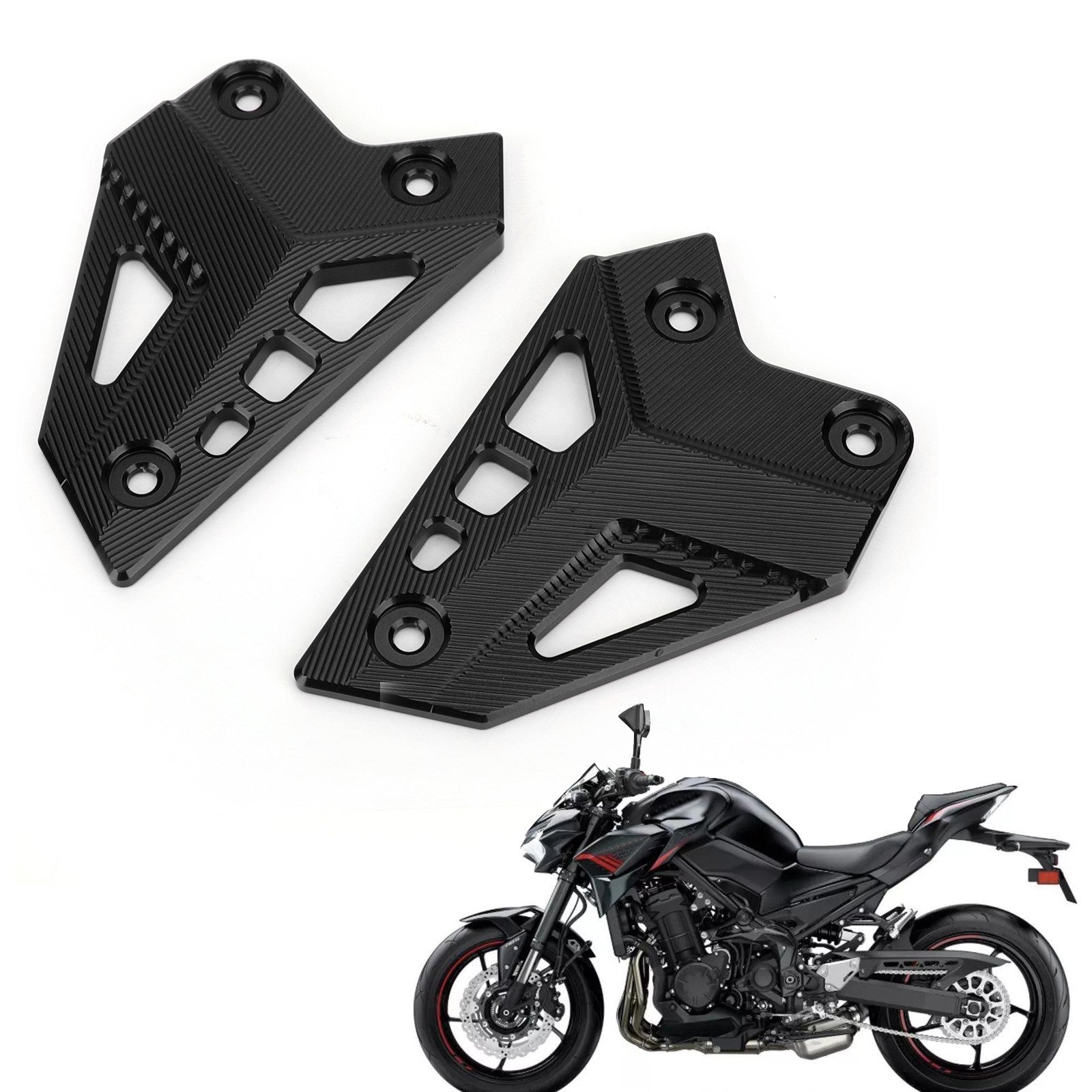 CNC hliníkové päty päty stráže zadné dosky vhodné pre Kawasaki Z900 ZR900 2017-2020 Generic