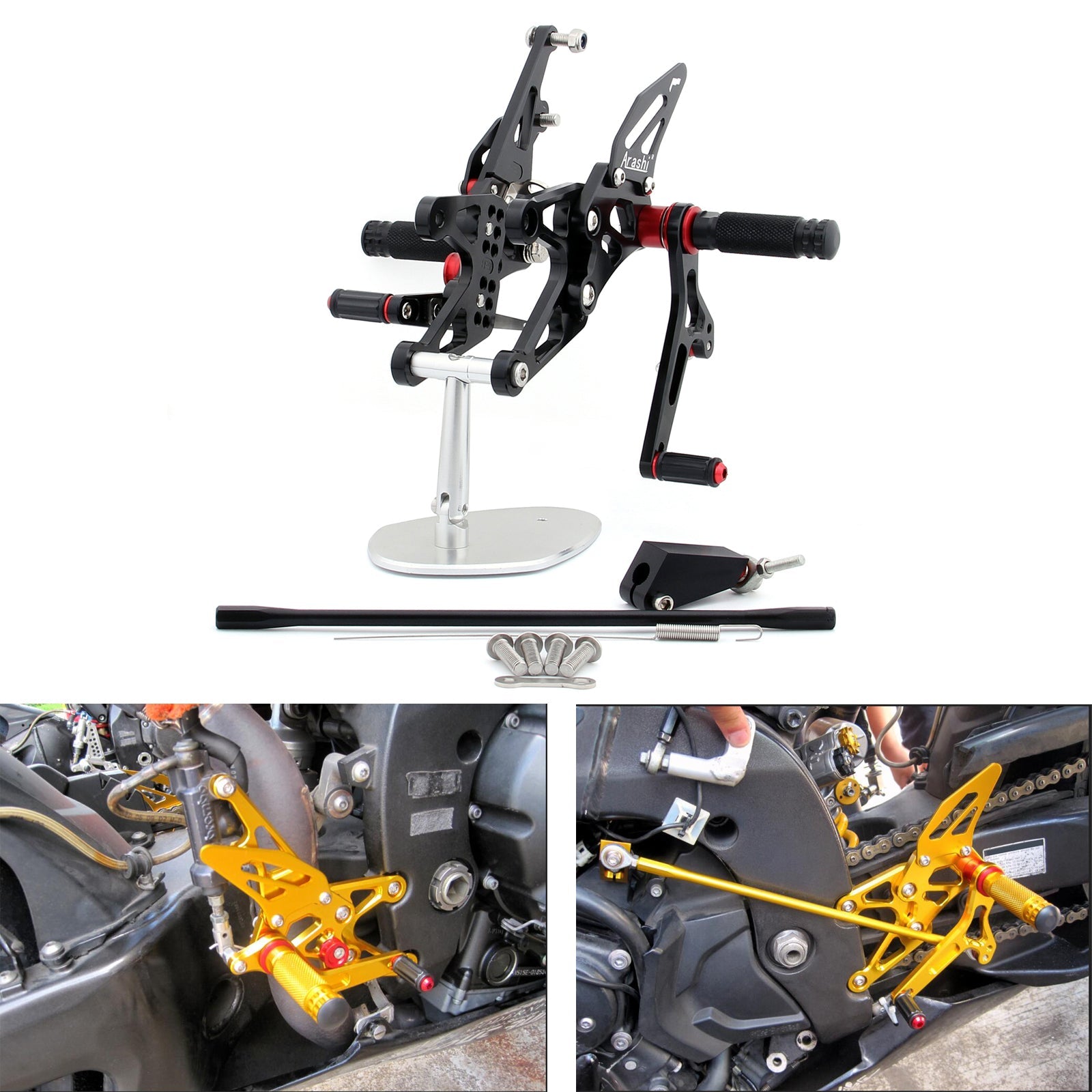 Zadné zadné stopy Footpegs nastaviteľné pre Yamaha YZF 1000 R1 2007-2008 Generic