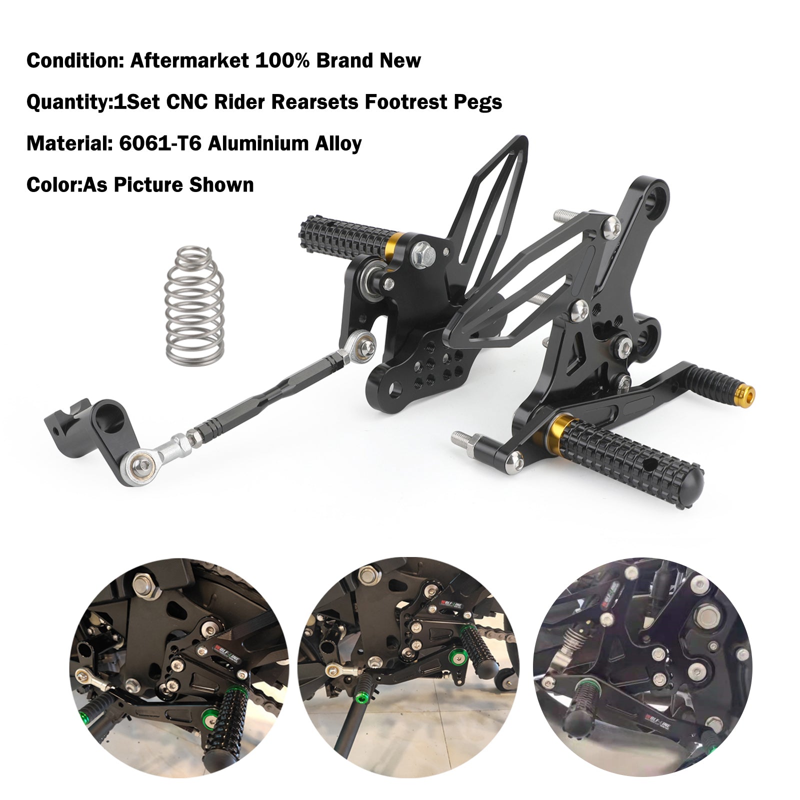 Reposapiés ajustables para Kawasaki Ninja 250/400 2018-2022 genérico