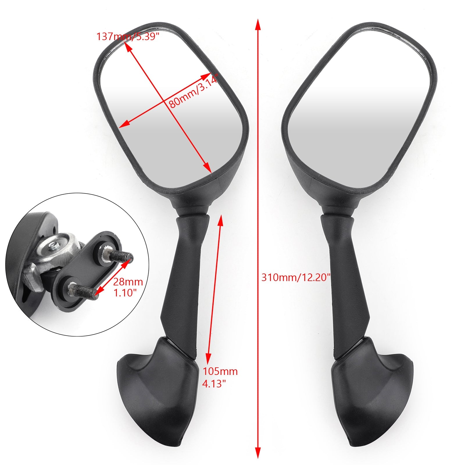 2006-2007 Yamaha YZF R6 Racing Miroirs Noir Générique