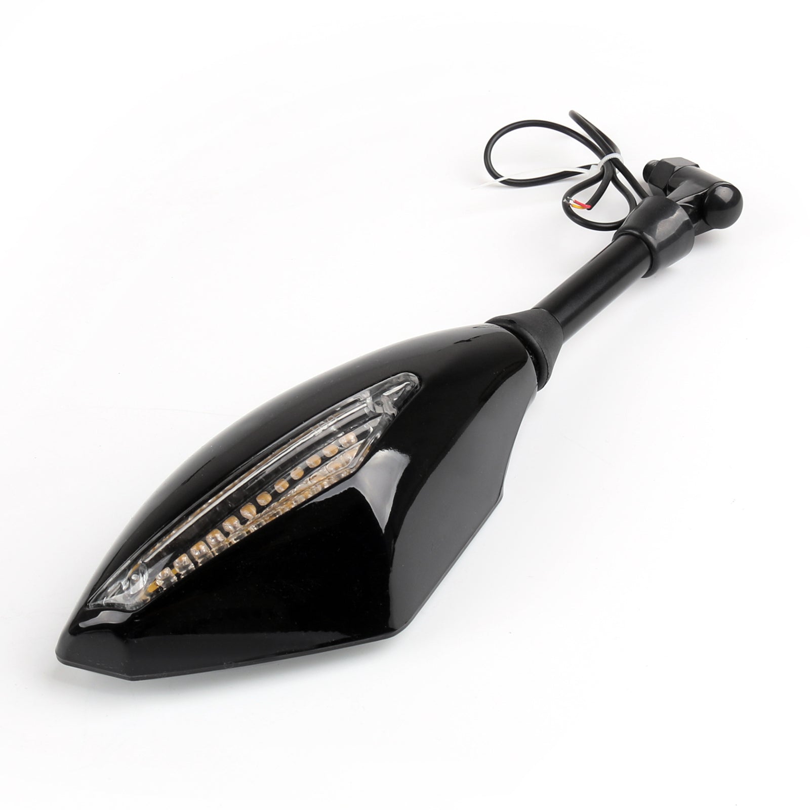 Par de 10 mm de motocicleta led sinal de giro indicador integrado espelhos traseiros leves genéricos