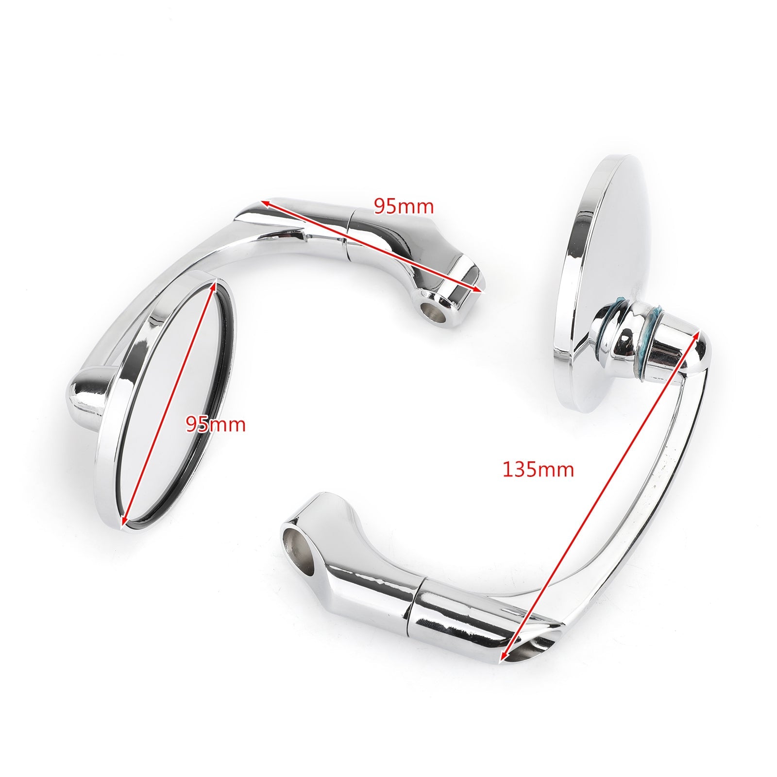 Paar M8 M10 Retro L-Bar ronde spiegels voor Cafe Racer Bobber Custom Motorcycle Generic