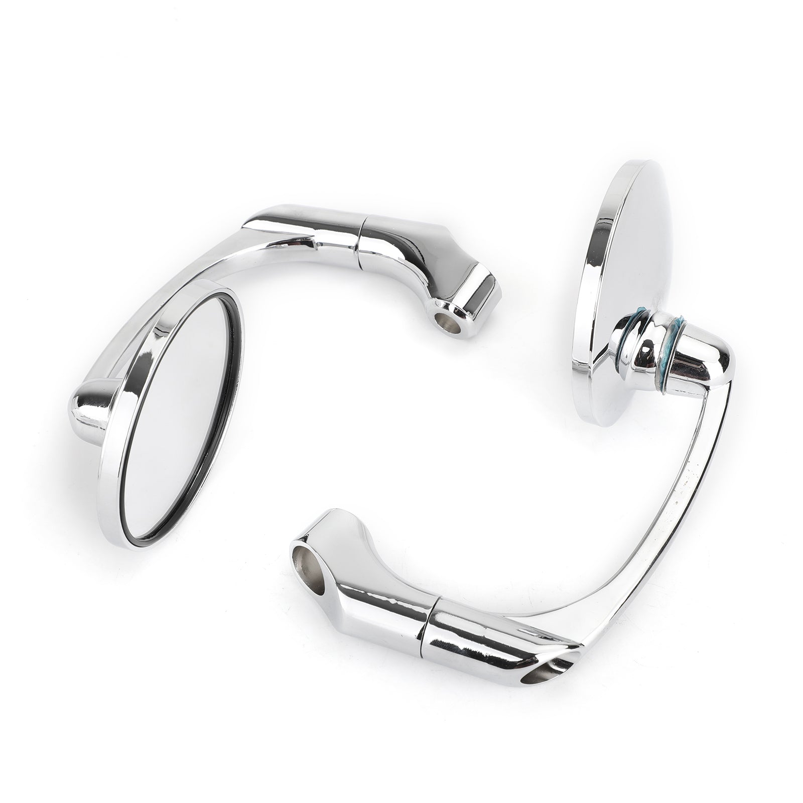 Paar M8 M10 Retro L-Bar ronde spiegels voor Cafe Racer Bobber Custom Motorcycle Generic