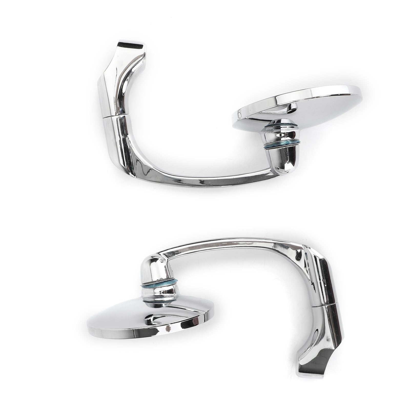 Paar M8 M10 Retro L-Bar ronde spiegels voor Cafe Racer Bobber Custom Motorcycle Generic