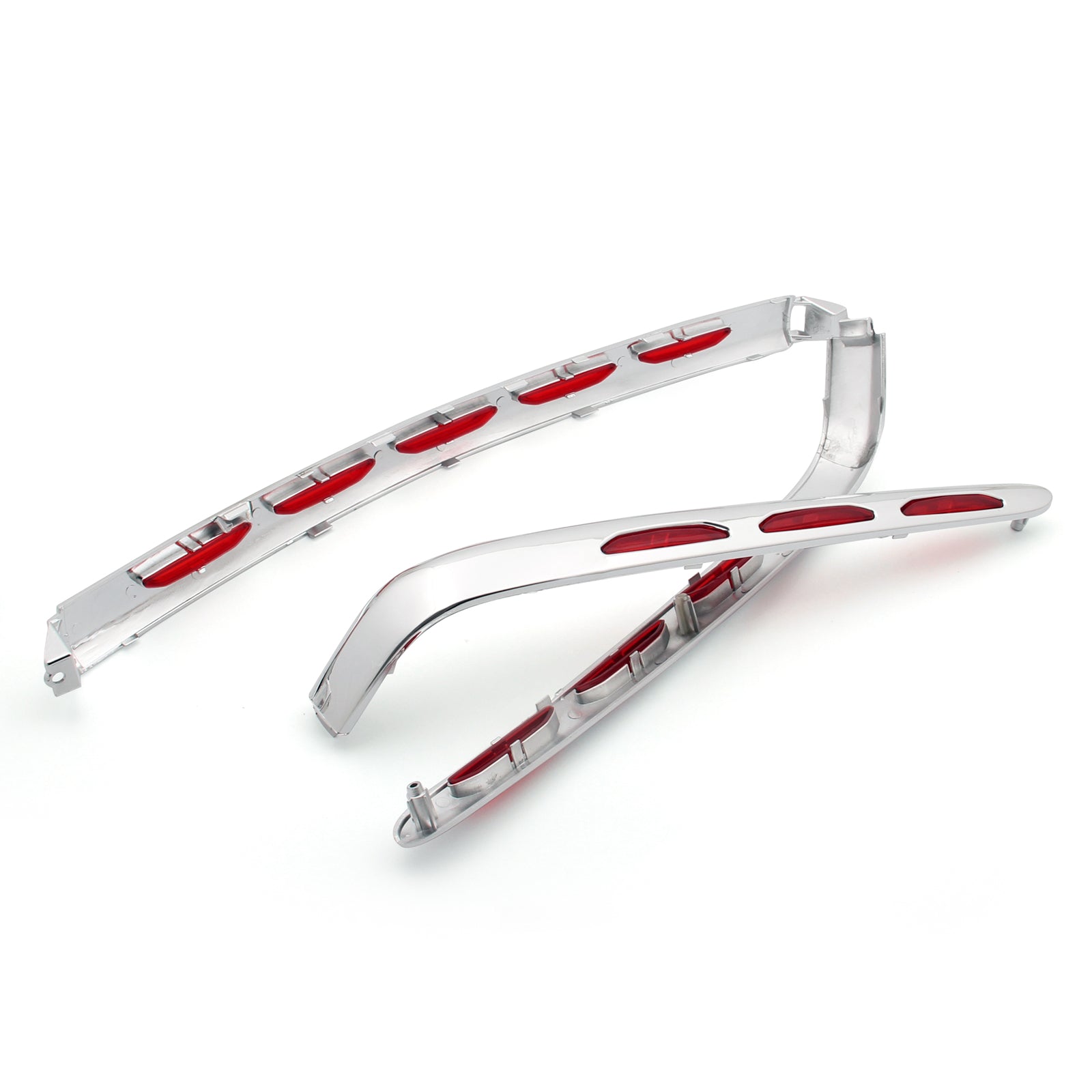 Goldwing Chrome Fairing Lens Red Reflector Trunk Moldings Fit Honda GL1800 01-11 Generisk