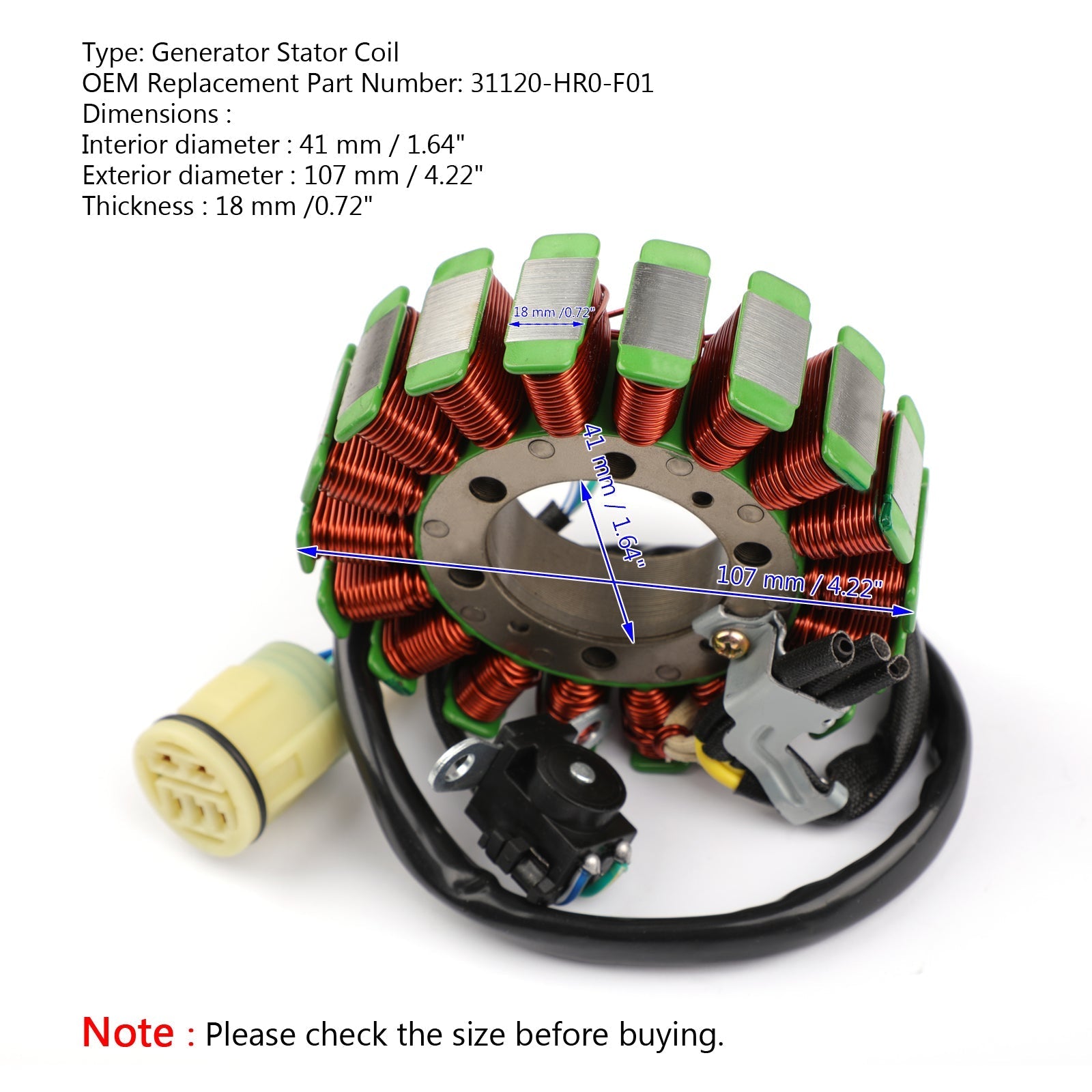 Bobine de stator générateur pour Honda TRX500 Fourtrax Foreman 500 FM Fe FPE FPM 12-13 générique