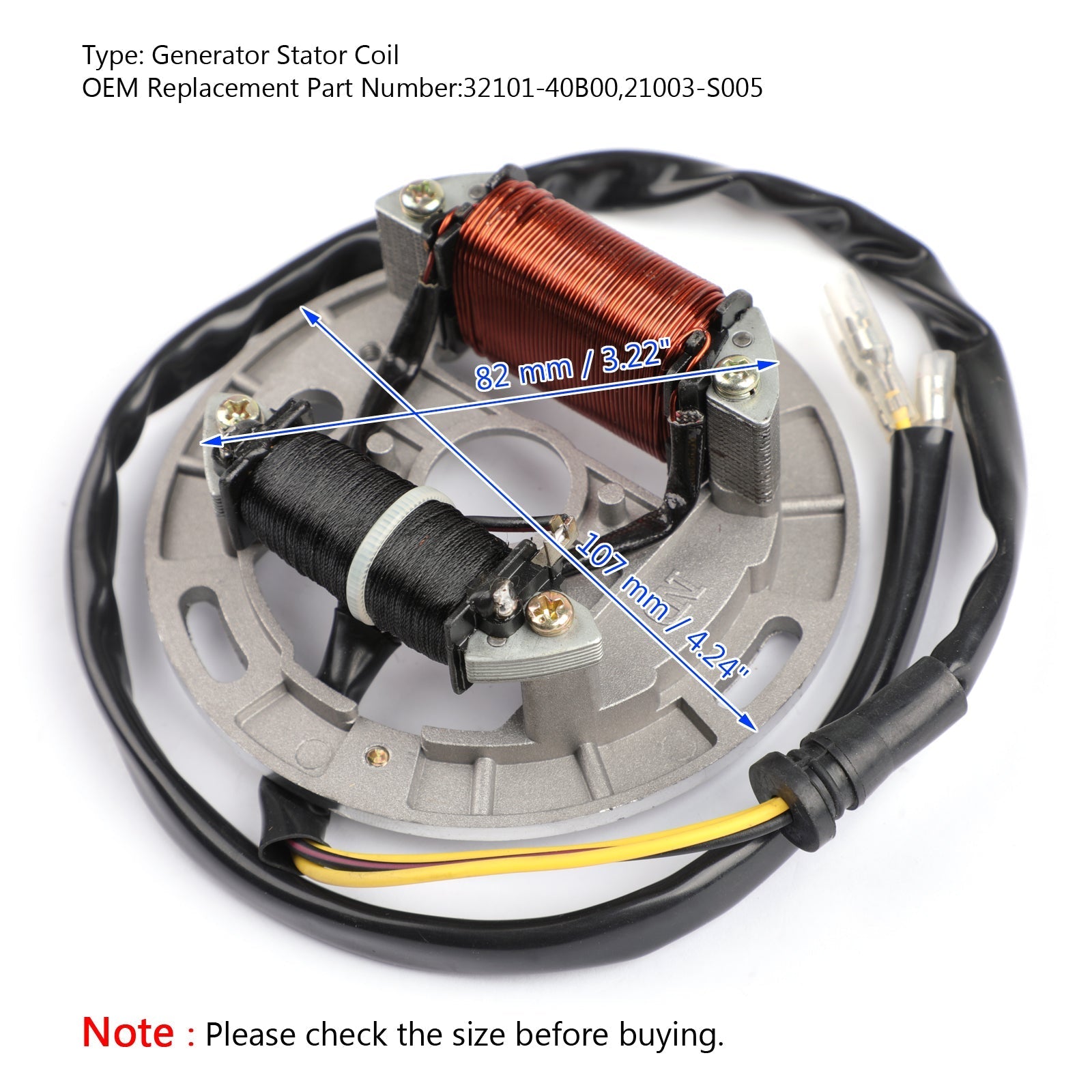 Generator Stator Coil Alternator Fit for Suzuki LT80 Quadsport KFX80 1987-2006 Generic