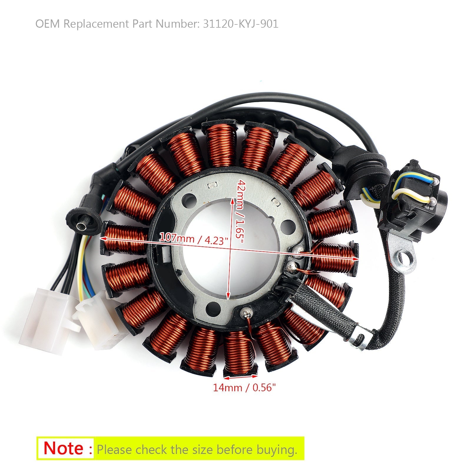 Generátorový stator pre Honda CBR R CB F 250 300 2011 2012 2013-2019 31120-KYJ-901 GENERIC